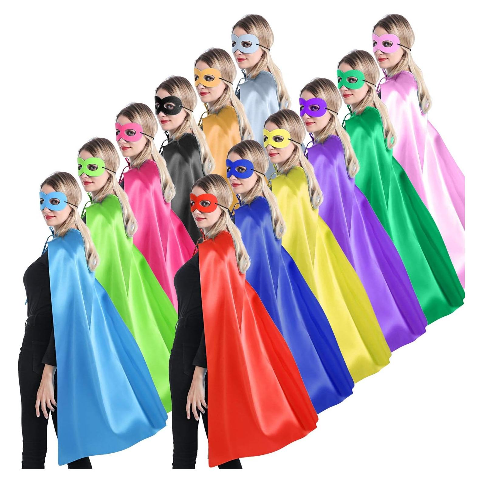 Capes y Máscaras de Superhéroe Kidsfere - 12 Colores para Adultos