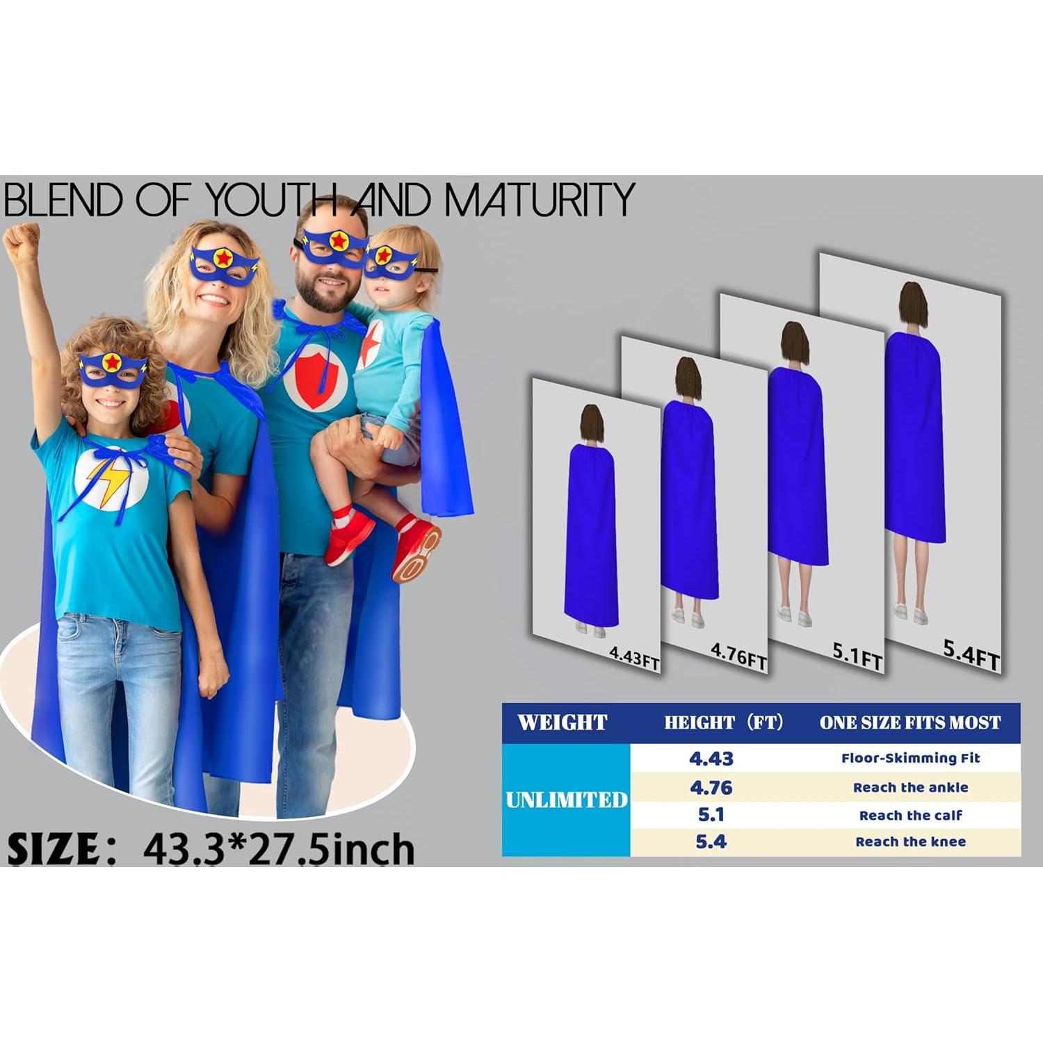Disfraces de Superhéroe iROLEWIN con Capa y Máscara Adultos