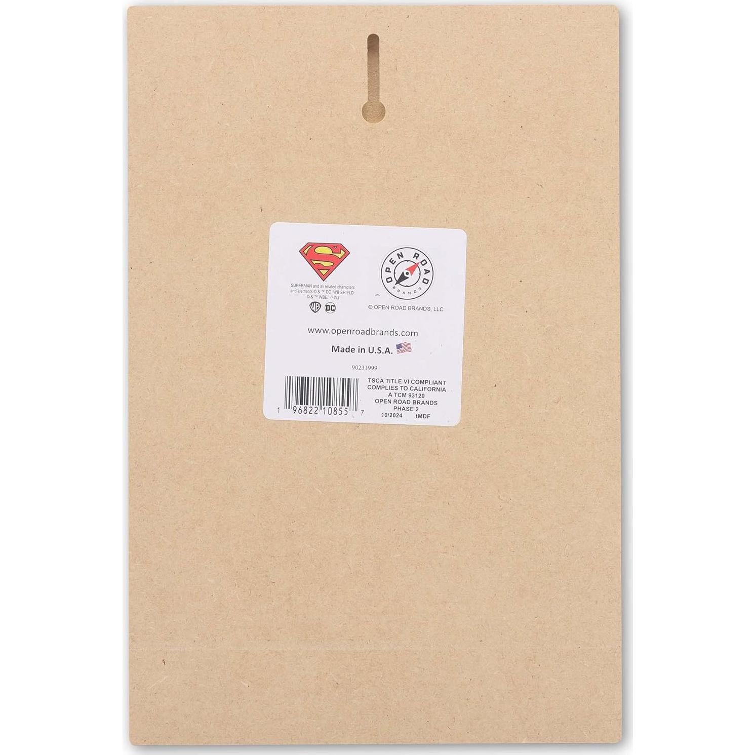 Cartel de Madera Superman Open Road Brands 19x28 cm Vintage