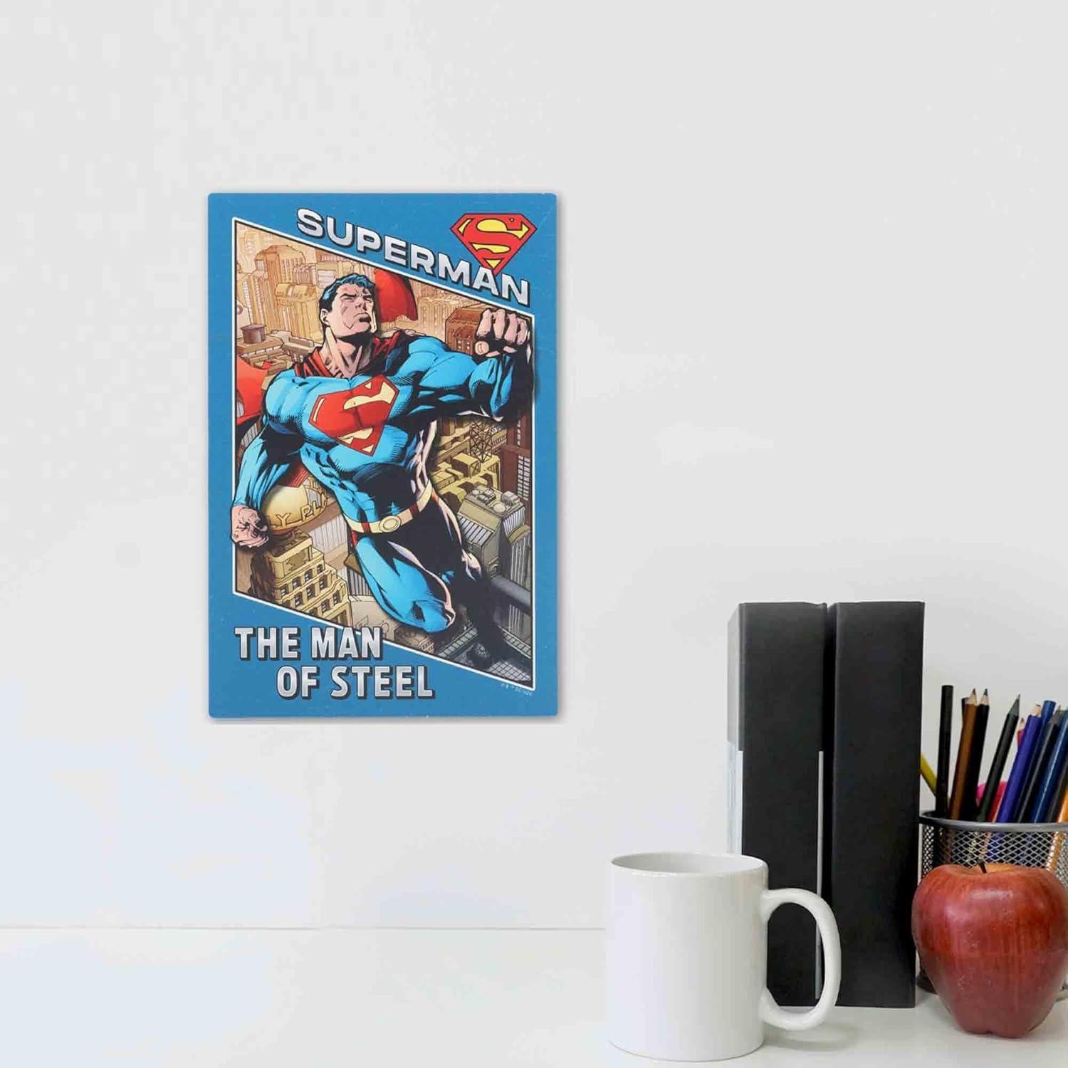 Cartel de Madera Superman Open Road Brands 19x28 cm Vintage