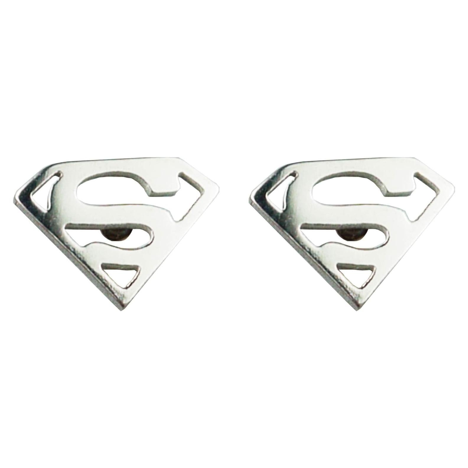 Pendientes de Stud de Acero Inoxidable SBI Jewelry Superman