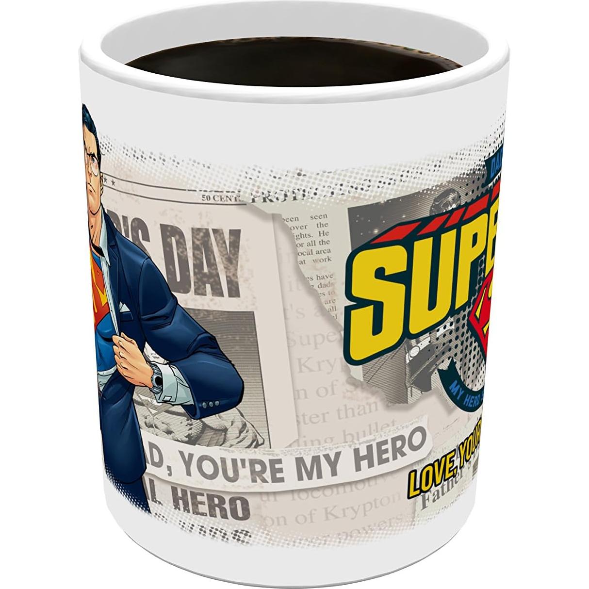 Taza de cerámica personalizada Superman - Papá Héroe 11oz