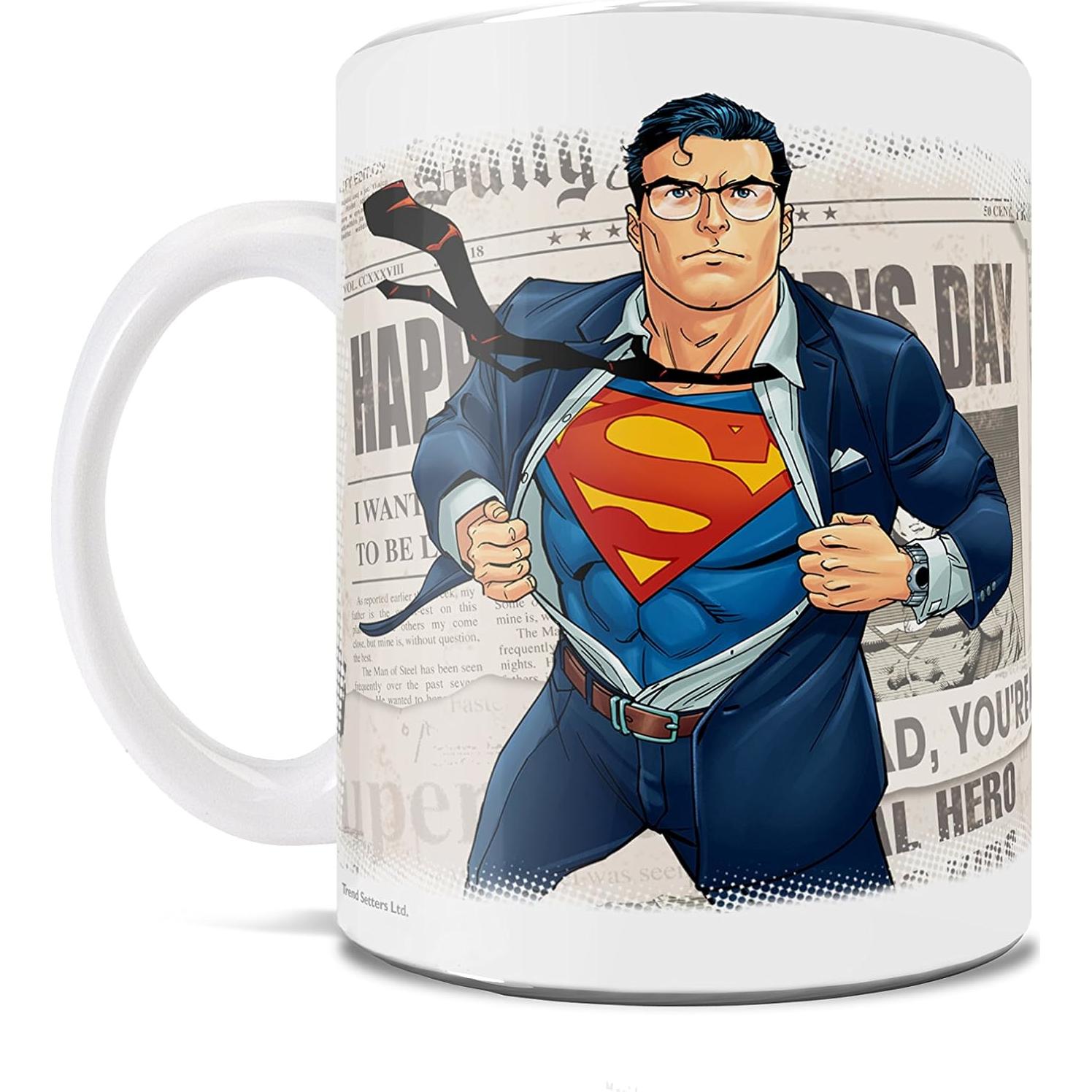 Taza de cerámica personalizada Superman - Papá Héroe 11oz