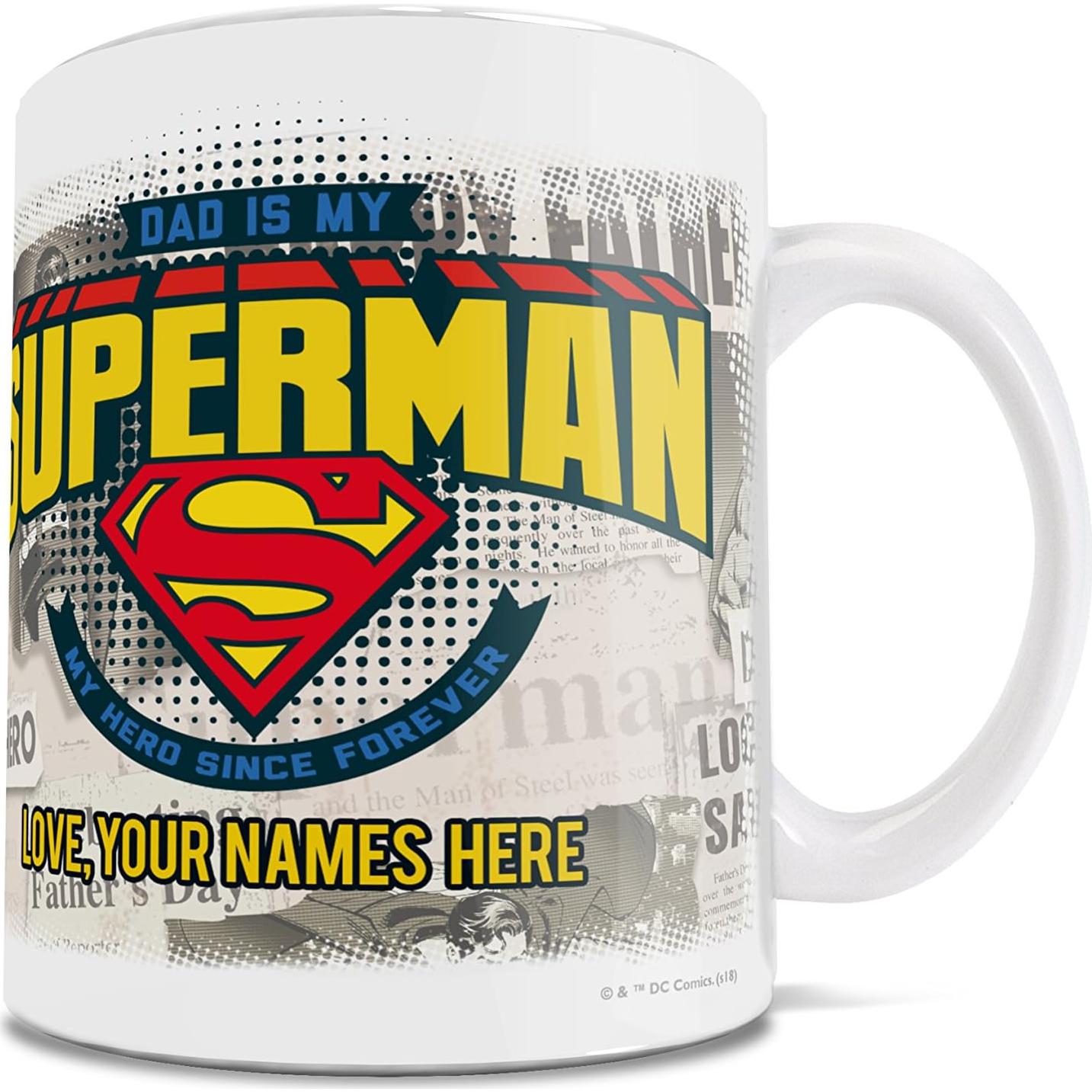 Taza de cerámica personalizada Superman - Papá Héroe 11oz