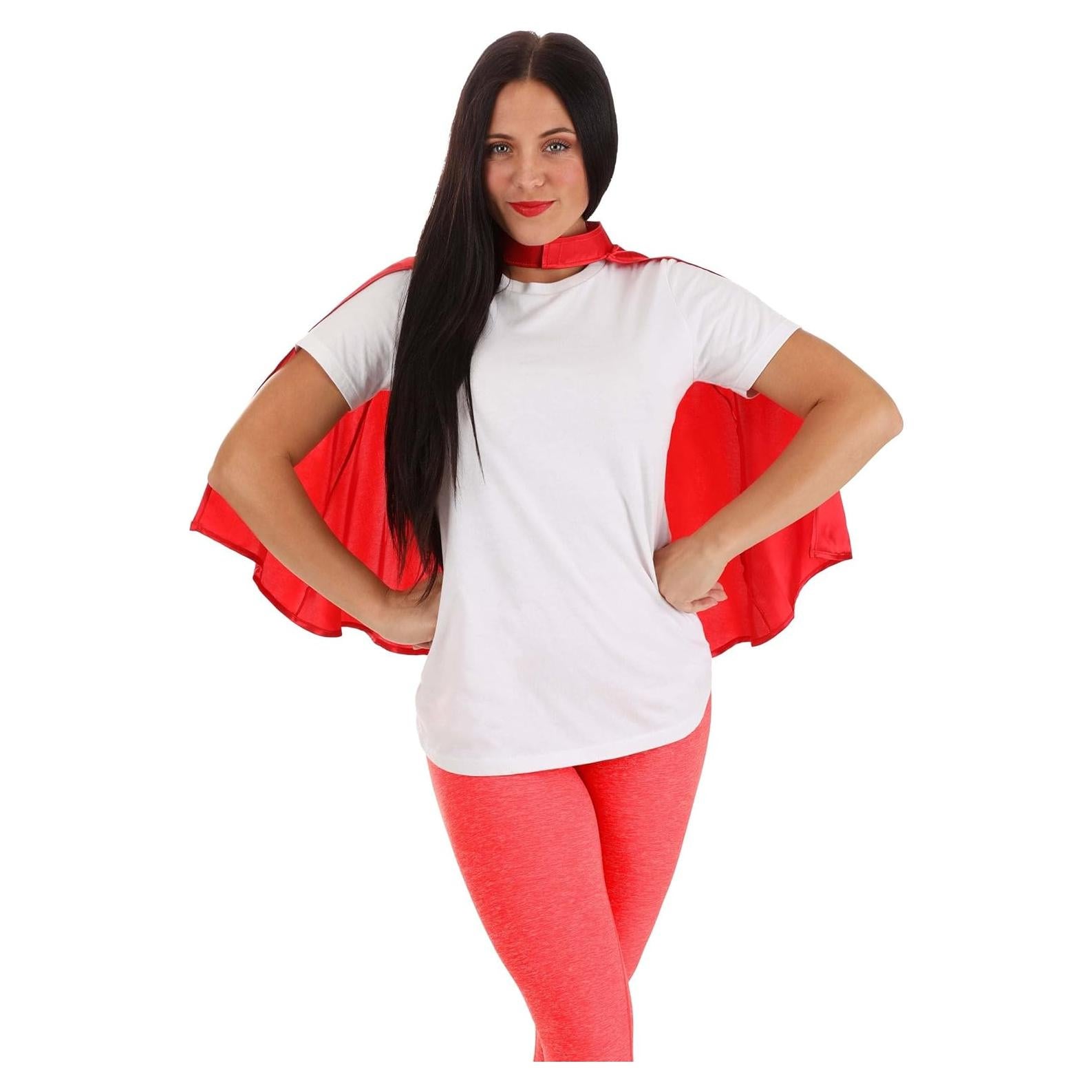 Capa de Superhéroe Wonder Woman Roja con Logo Bordado - Licencia Oficial