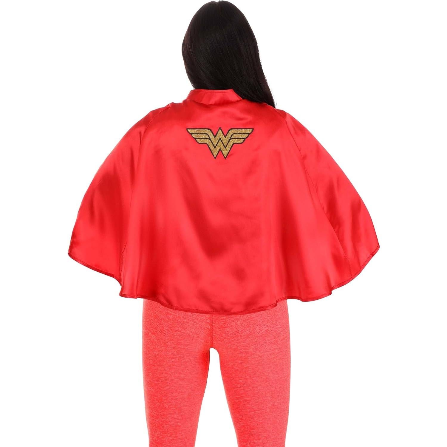 Capa de Superhéroe Wonder Woman Roja con Logo Bordado - Licencia Oficial