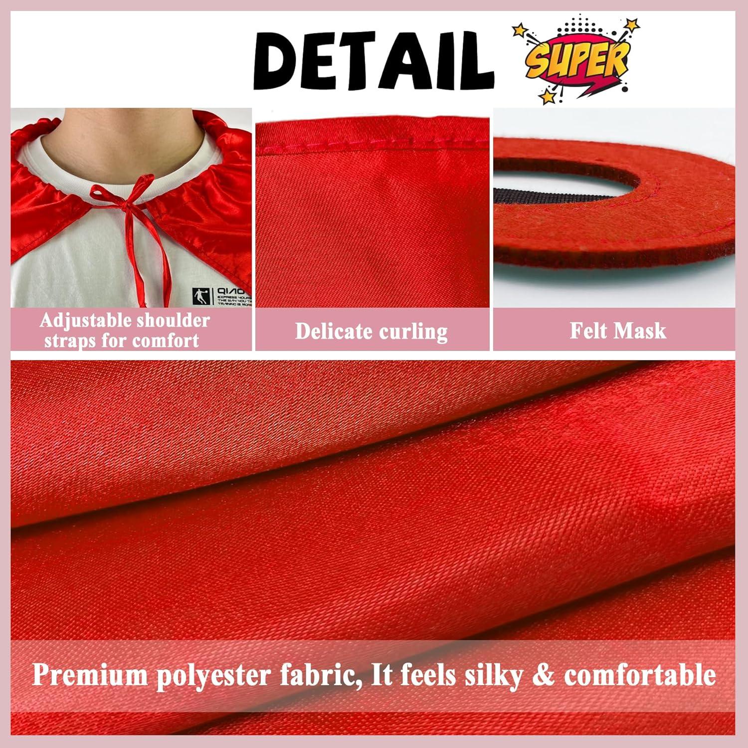 Capa y Máscara de Superhéroe D.Q.Z para Adultos - Rojo