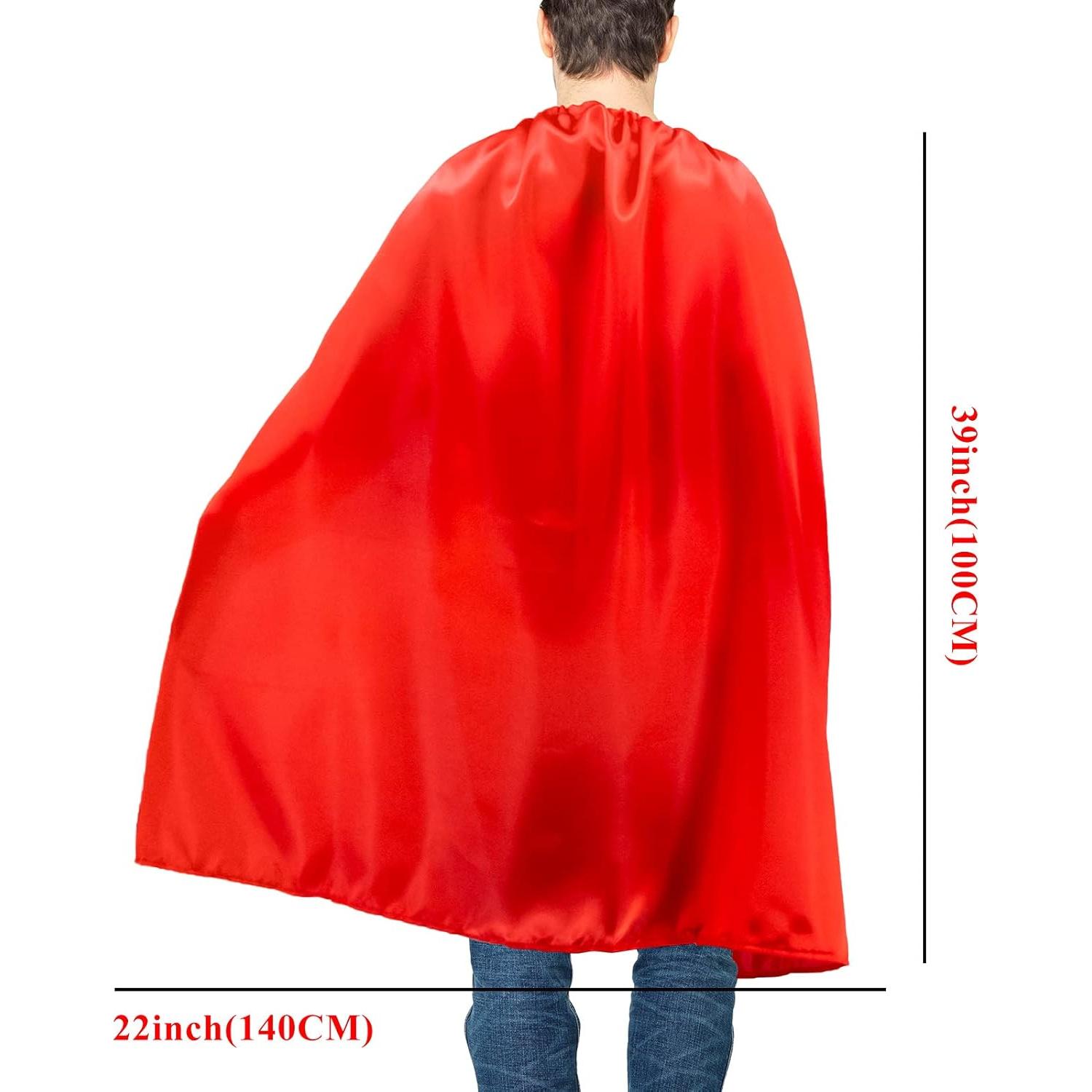 Capa y Máscara de Superhéroe D.Q.Z para Adultos - Rojo