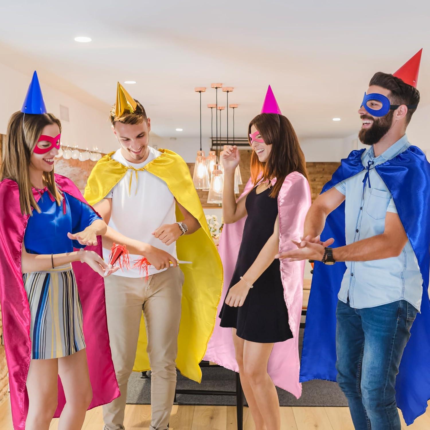 Capa y Máscara de Superhéroe D.Q.Z para Adultos - Rojo