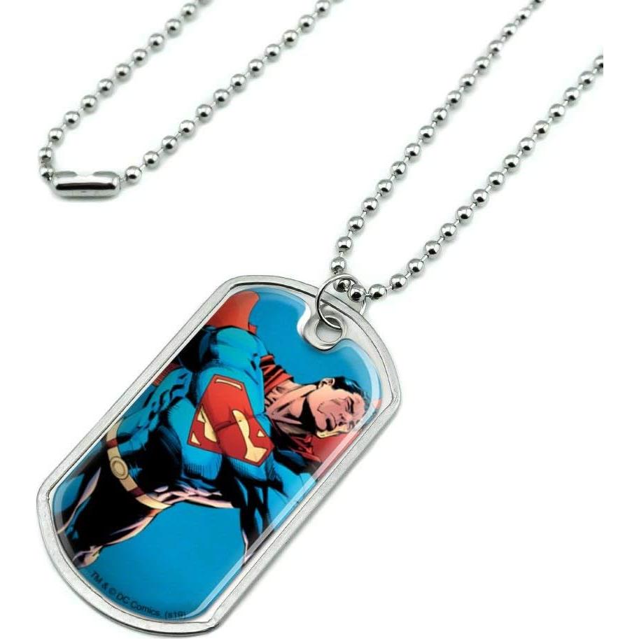 Collar de Placa Militar Superman Graphics & More con Cadena 61cm