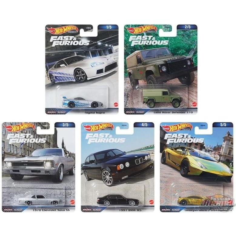 Hot Wheels Conjunto Premium Rápido y Furioso 5 Autos Diecast