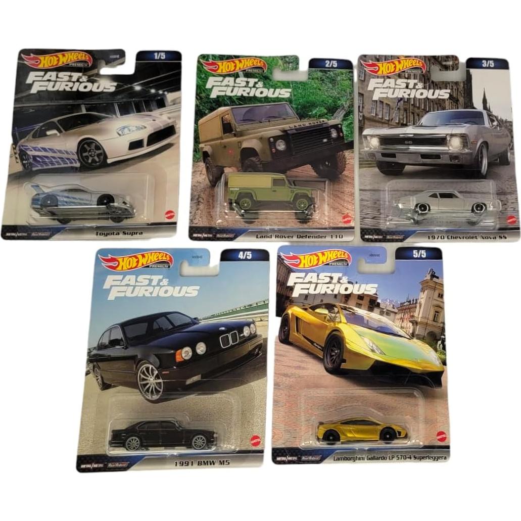Hot Wheels Conjunto Premium Rápido y Furioso 5 Autos Diecast