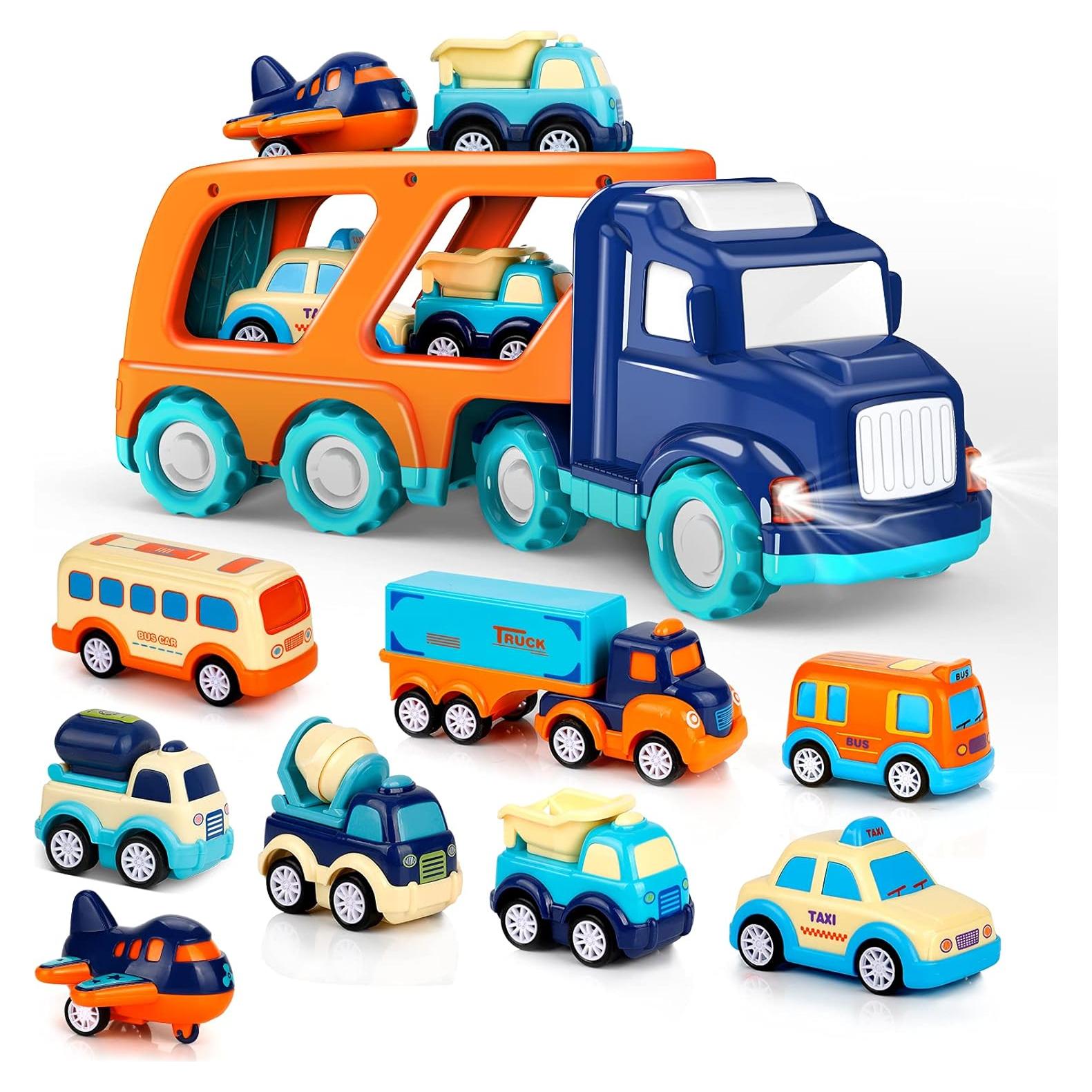 Set de 9 Autos de Juguete para Niños - Forty4 - Camión con Sonido