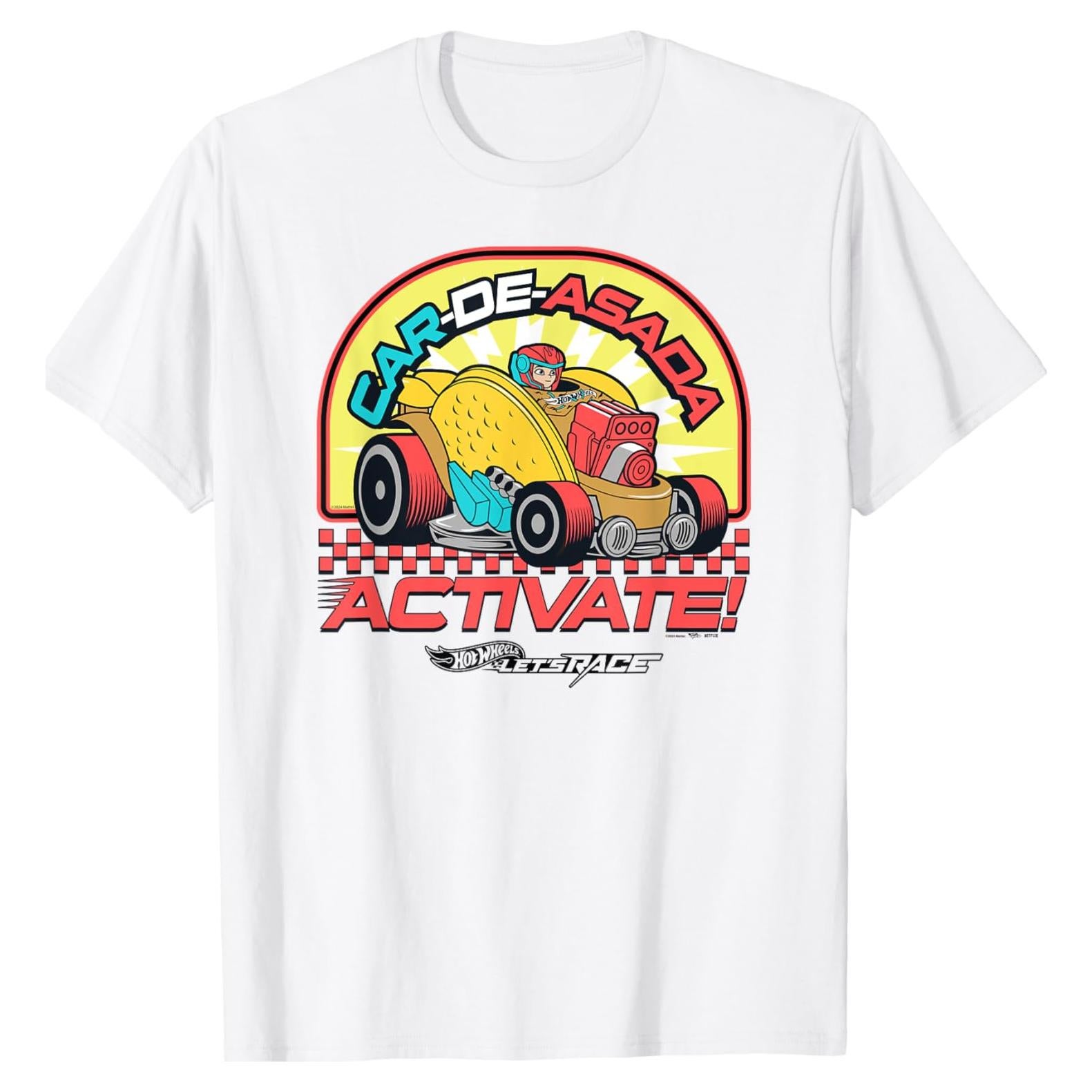Camiseta Hot Wheels Vamos a Correr Hombre Blanco T. Pequeño