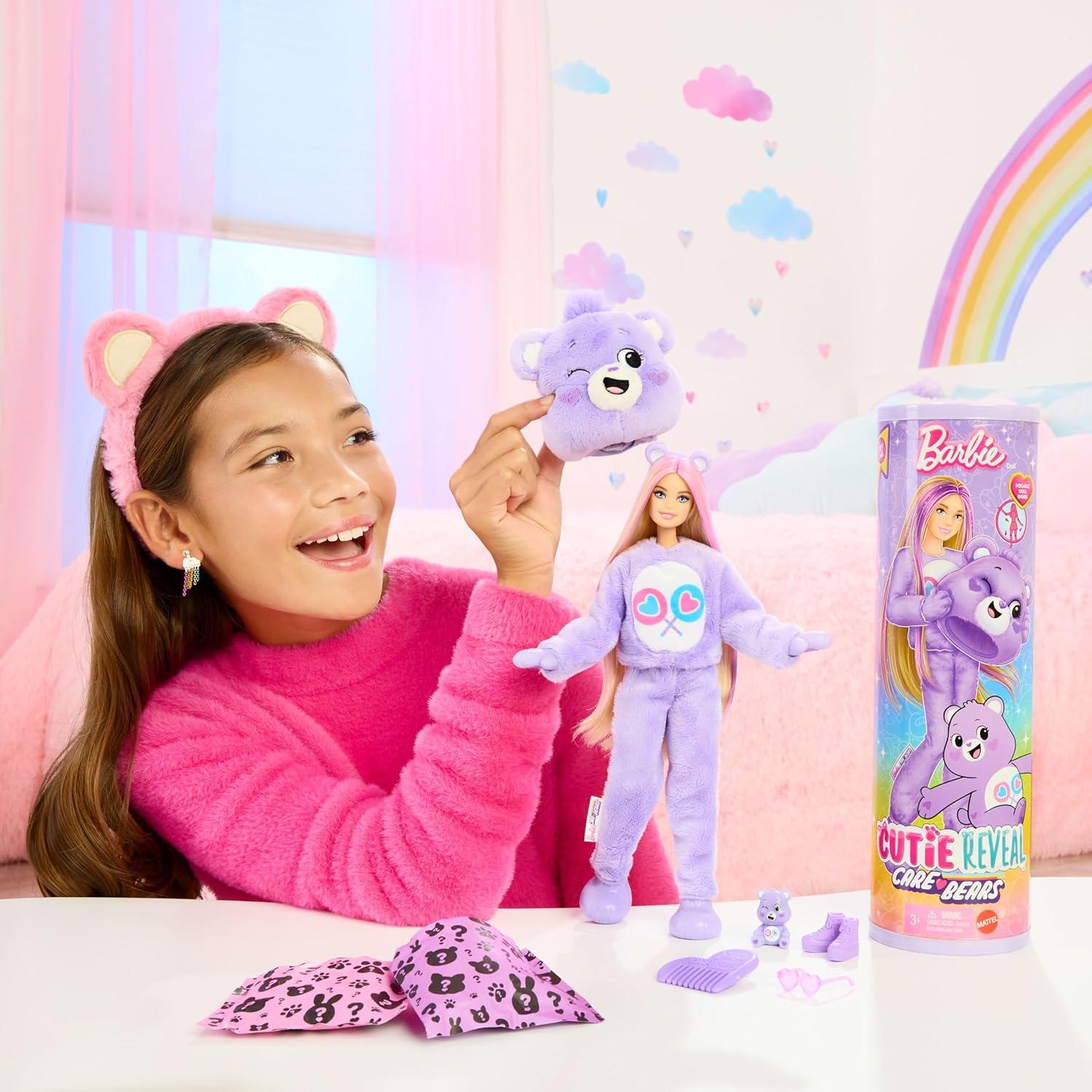 Muñeca Barbie Cutie Reveal Care Bears Share Bear 10 Sorprisas