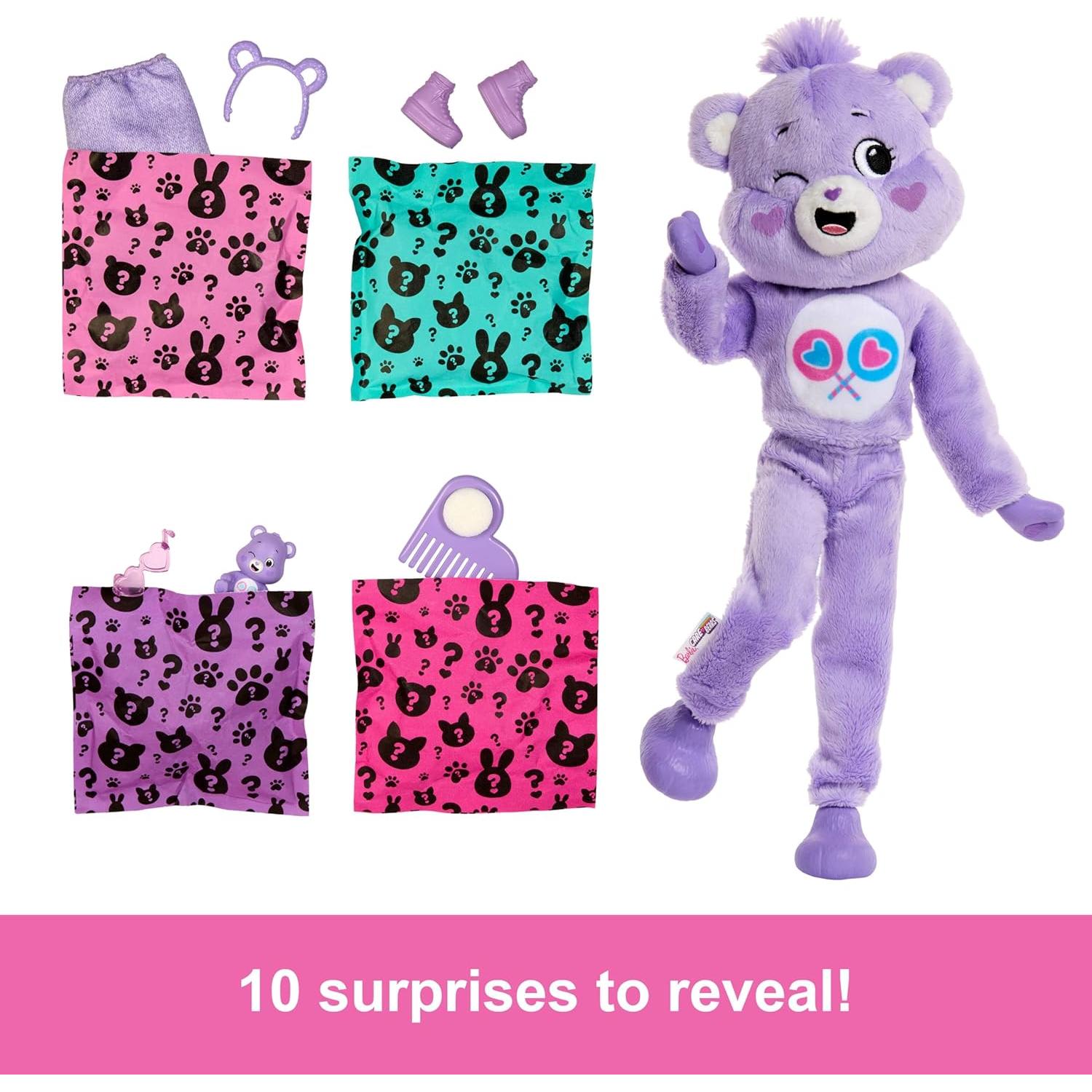 Muñeca Barbie Cutie Reveal Care Bears Share Bear 10 Sorprisas