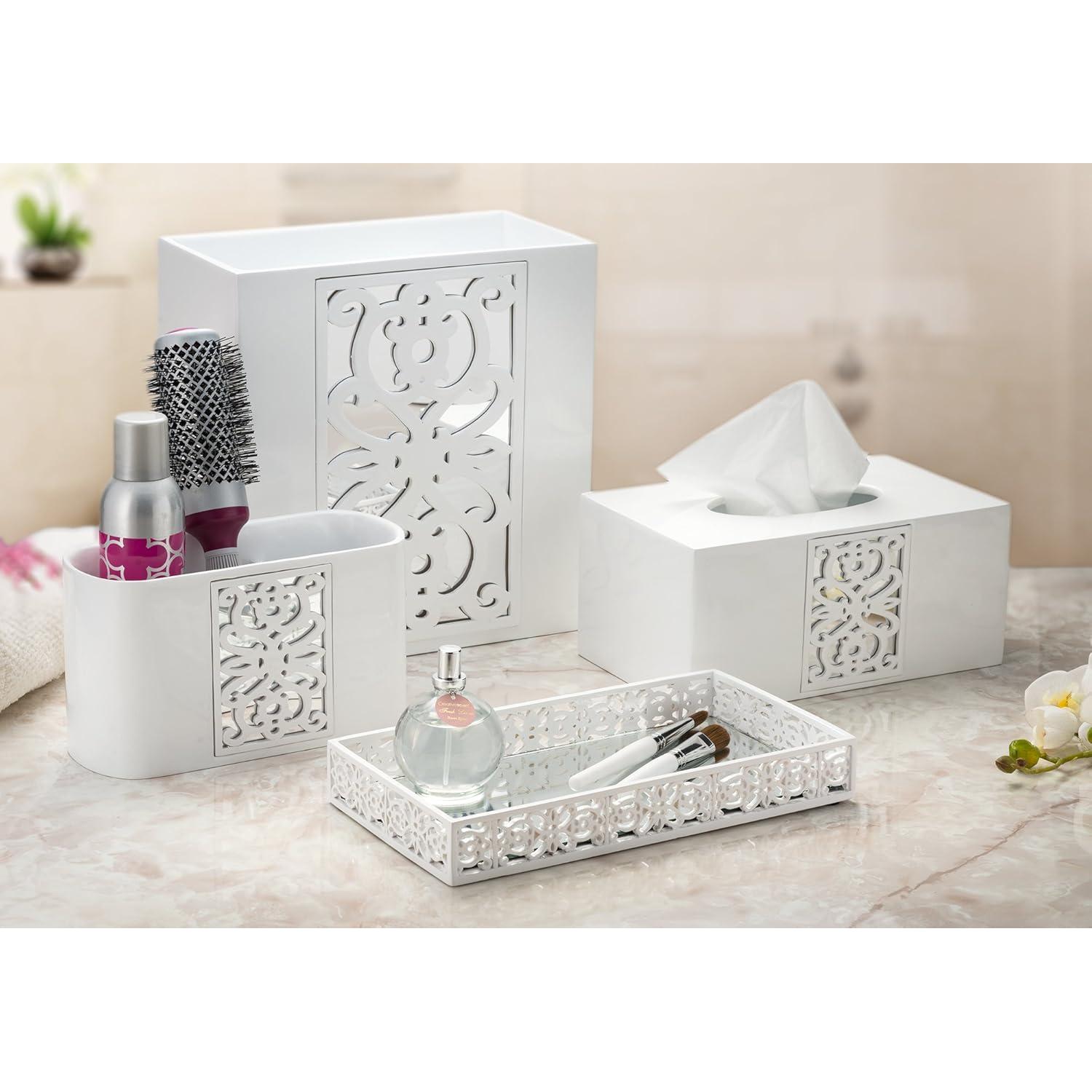 Bandeja de Vanity Blanca Creative Scents Espejo Janette 28x15 cm