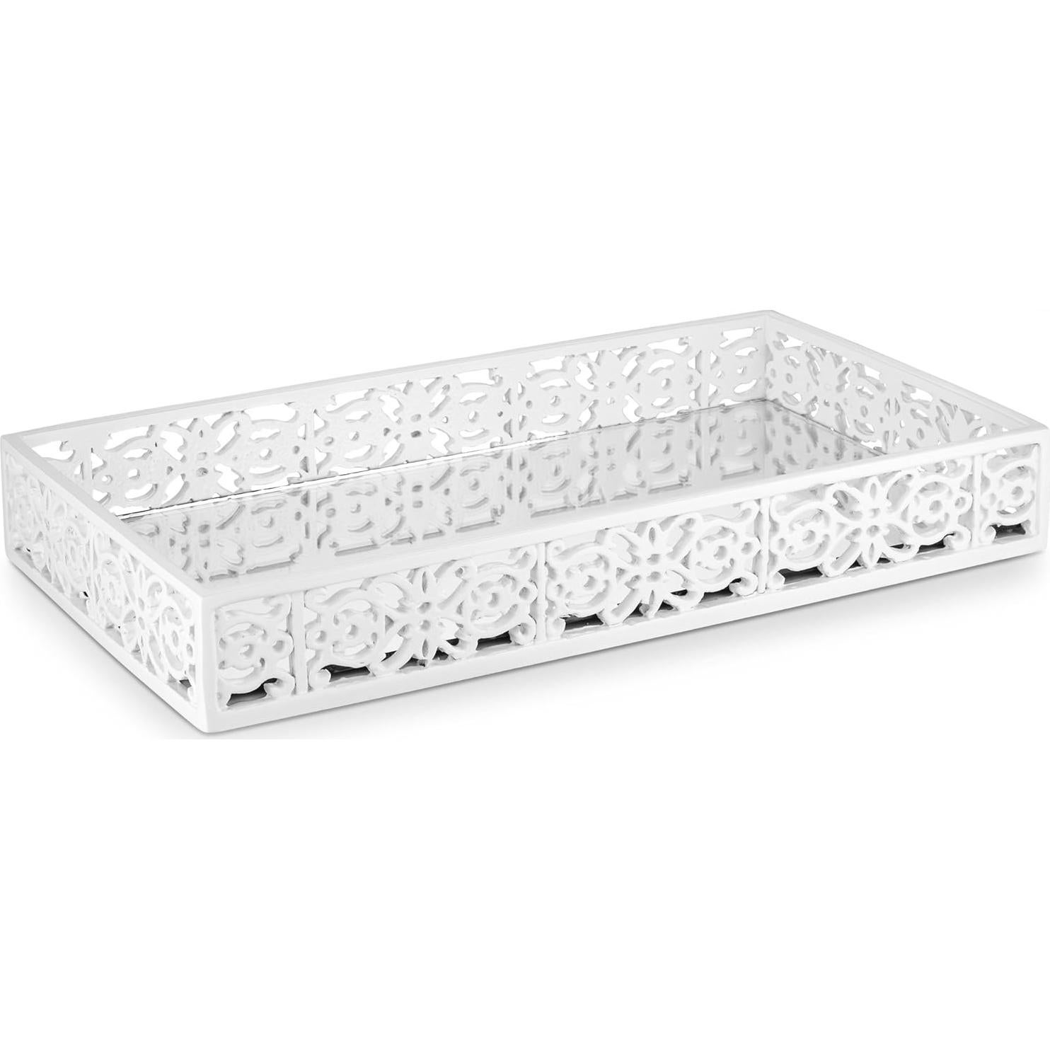 Bandeja de Vanity Blanca Creative Scents Espejo Janette 28x15 cm