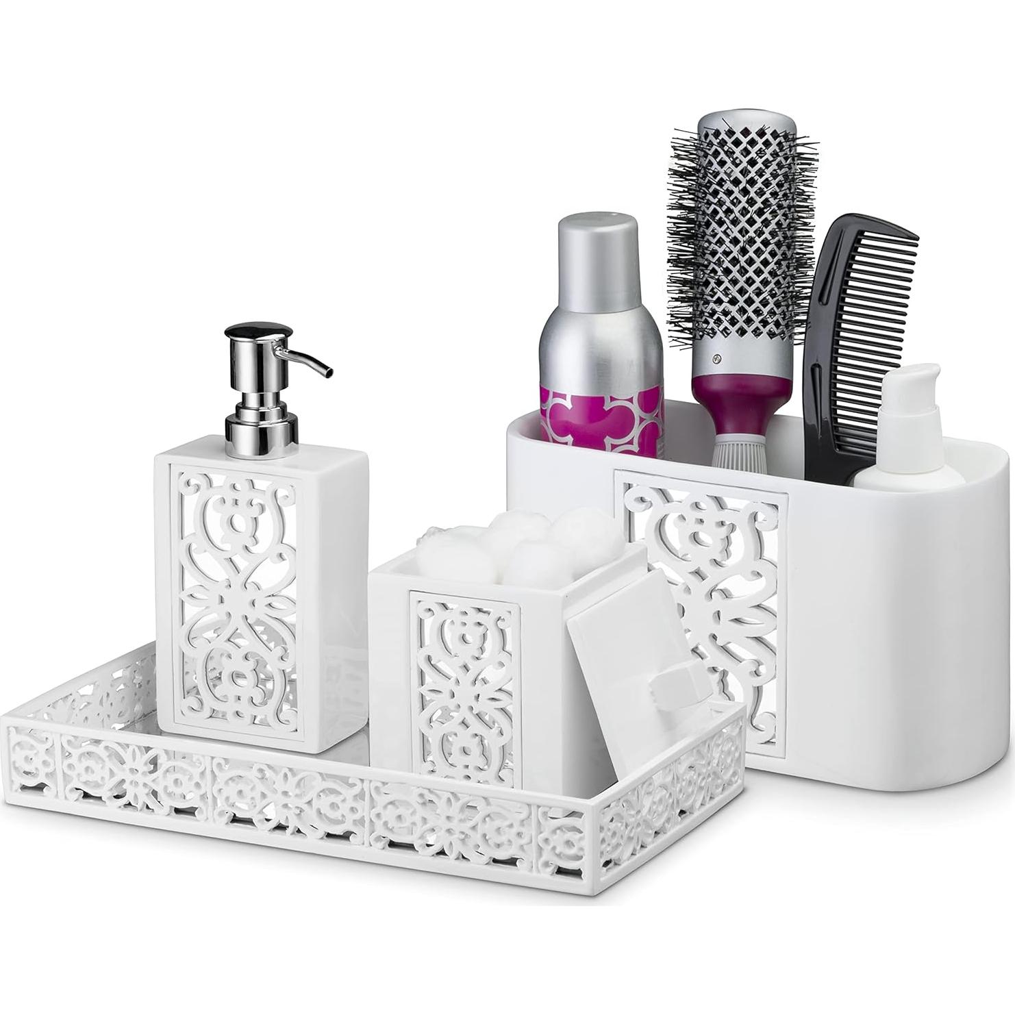 Bandeja de Vanity Blanca Creative Scents Espejo Janette 28x15 cm