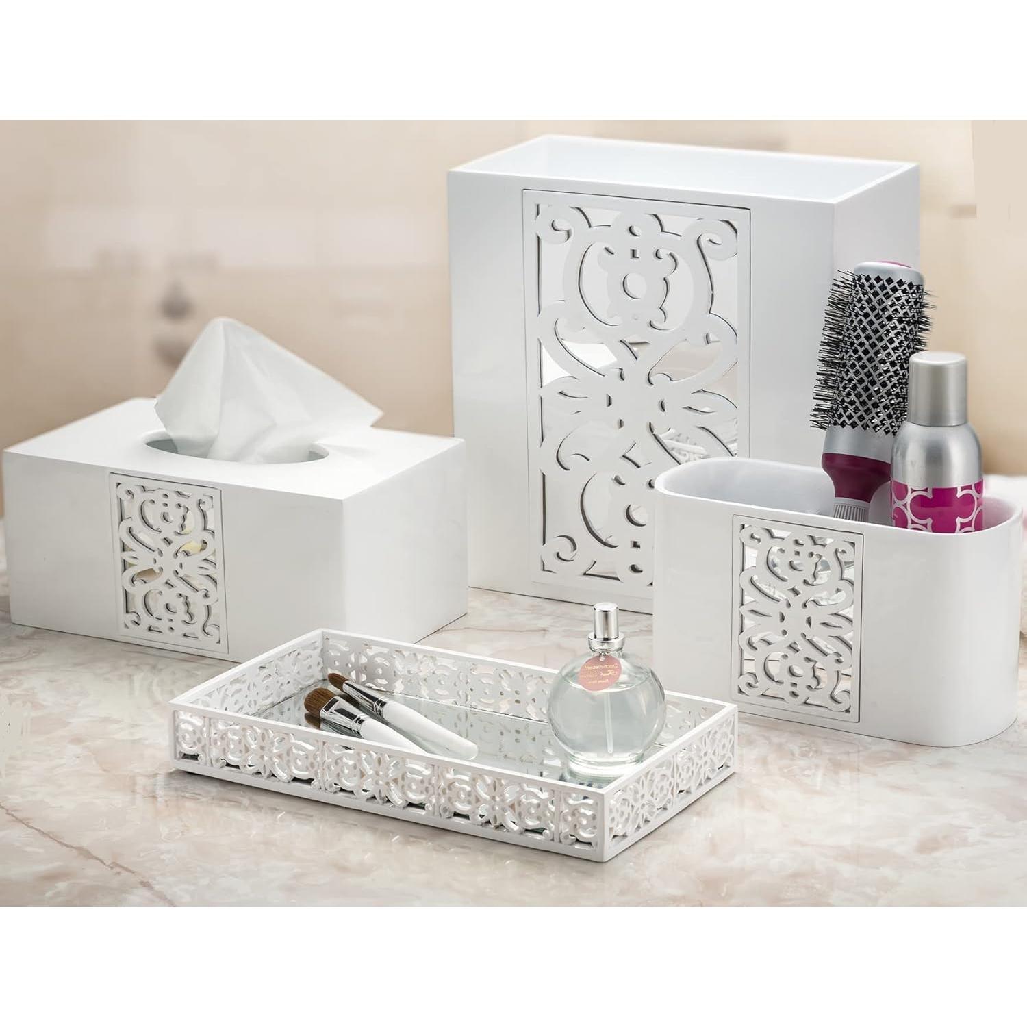 Bandeja de Vanity Blanca Creative Scents Espejo Janette 28x15 cm