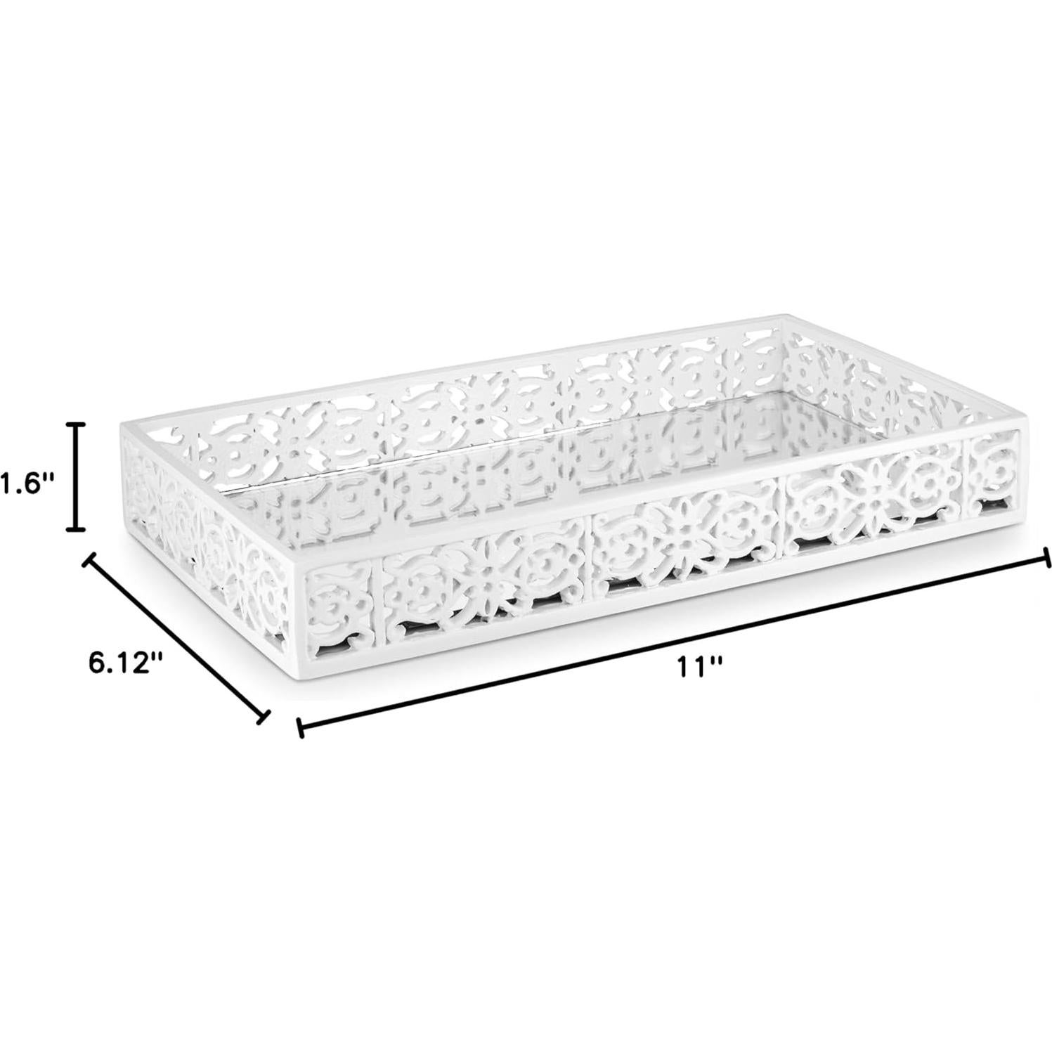 Bandeja de Vanity Blanca Creative Scents Espejo Janette 28x15 cm