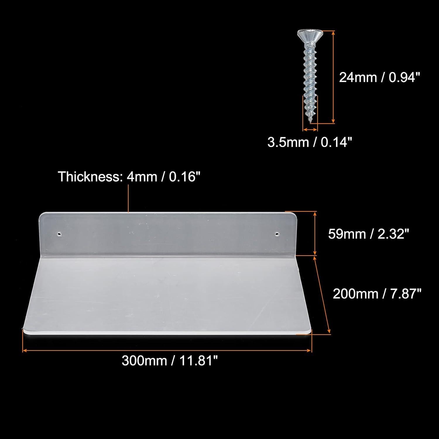 Estante Flotante Acrílico PATIKIL 30x20cm Transparente