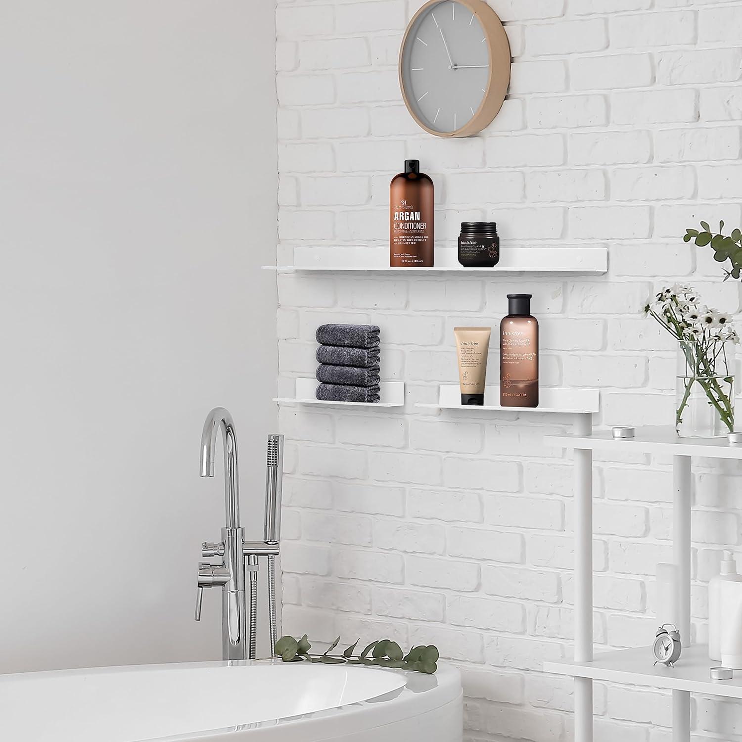 Estante Flotante Z metnal 40.64 cm Aluminio Rústico 2 Piezas