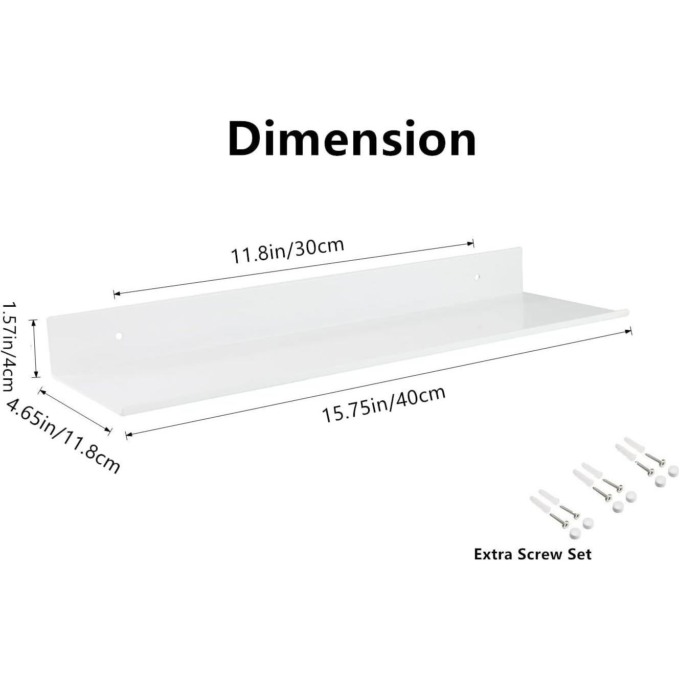 Estante Flotante Z metnal 40.64 cm Aluminio Rústico 2 Piezas
