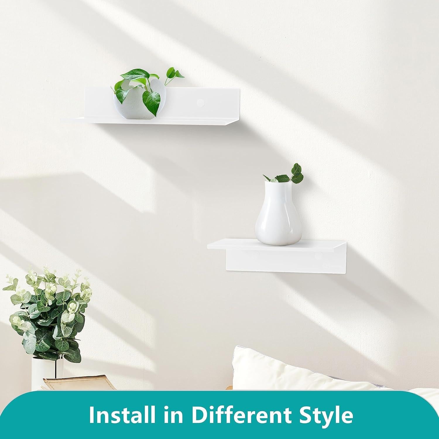 Estante Flotante Z metnal 40.64 cm Aluminio Rústico 2 Piezas