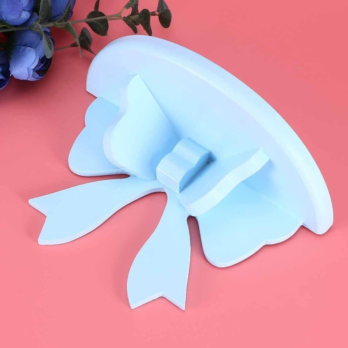 Estante Flotante de Madera DOITOOL Azul 19.8x12.4 cm Diseño Mariposa