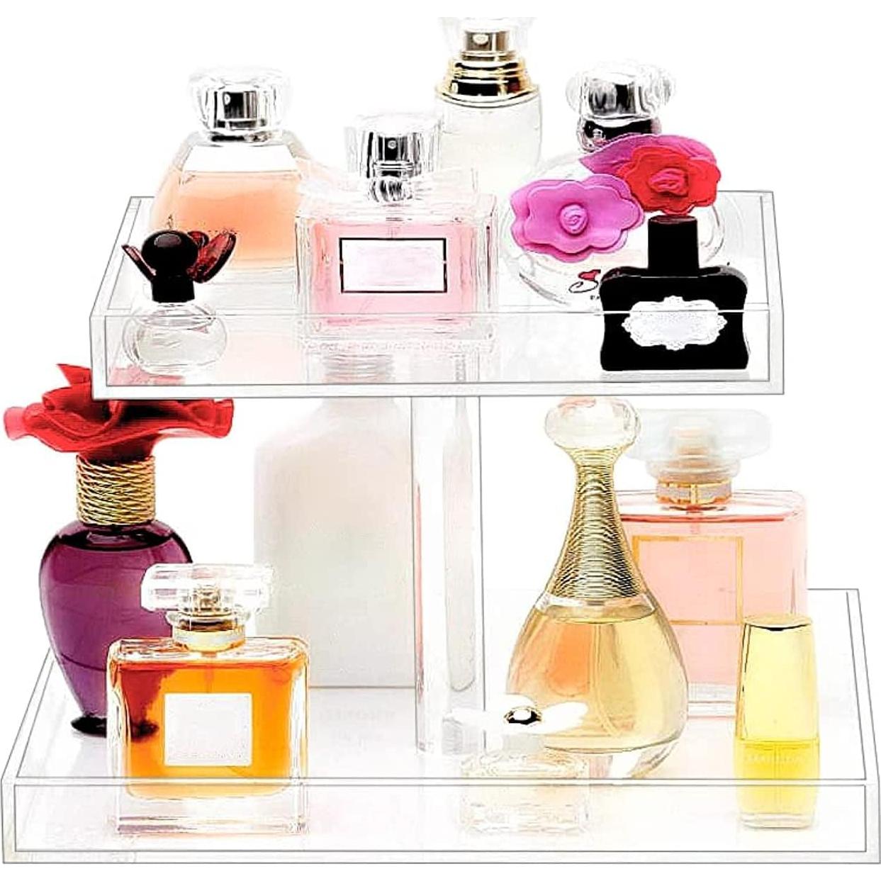 Organizador de Perfume YAGELI Acrílico Transparente 2 Niveles