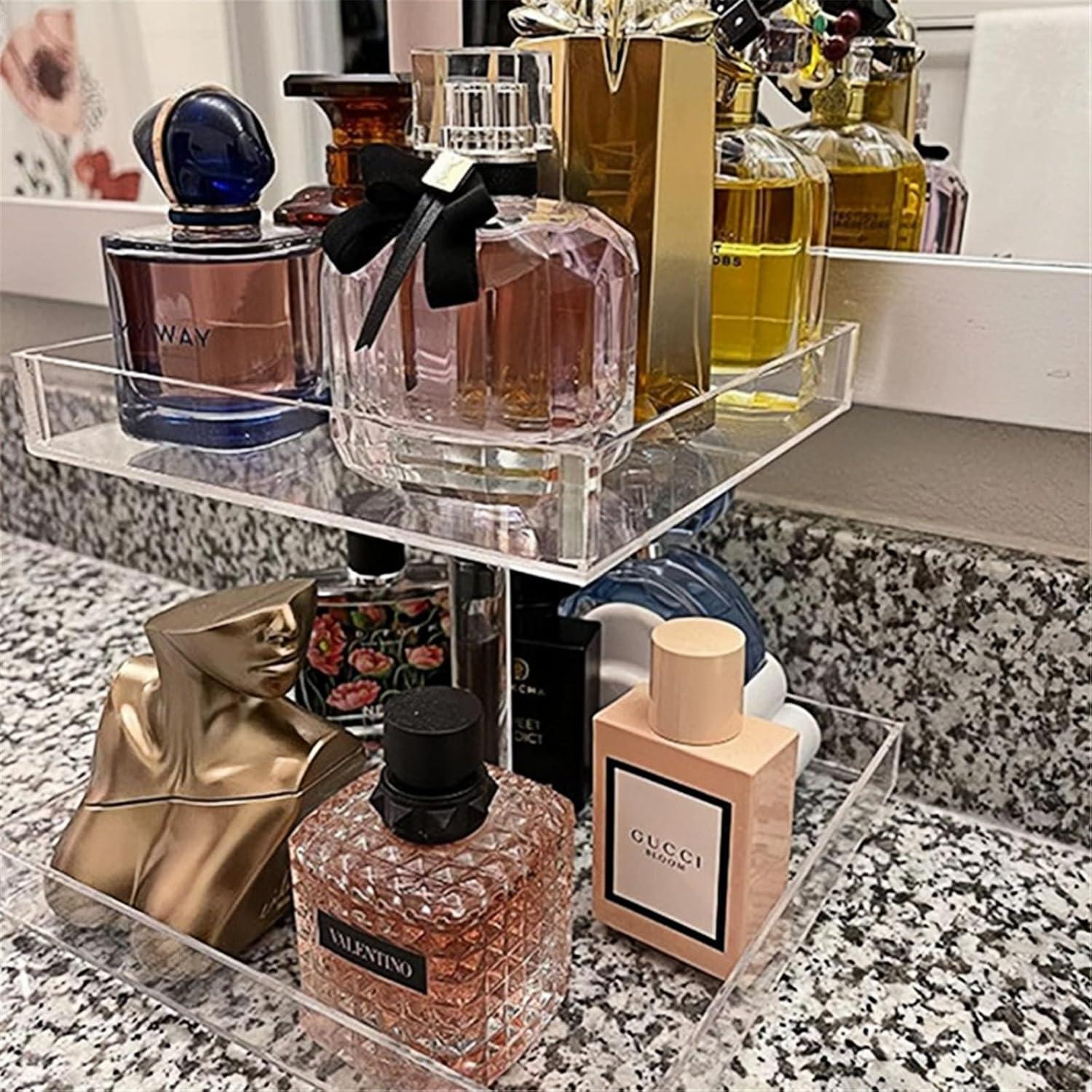 Organizador de Perfume YAGELI Acrílico Transparente 2 Niveles