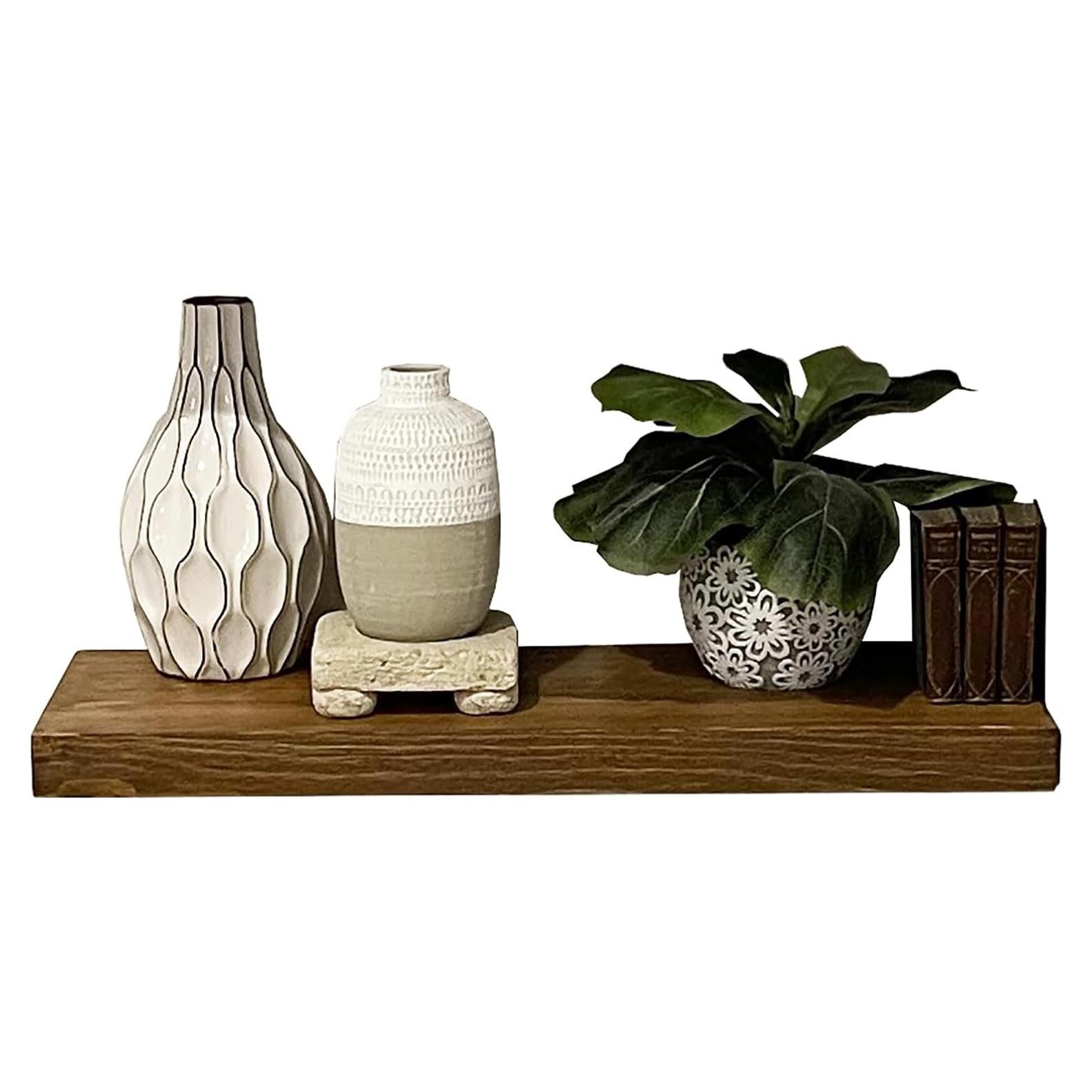 Estante Flotante de Madera Rústico 61x25.4x5.08 cm Antigüedades de Joel