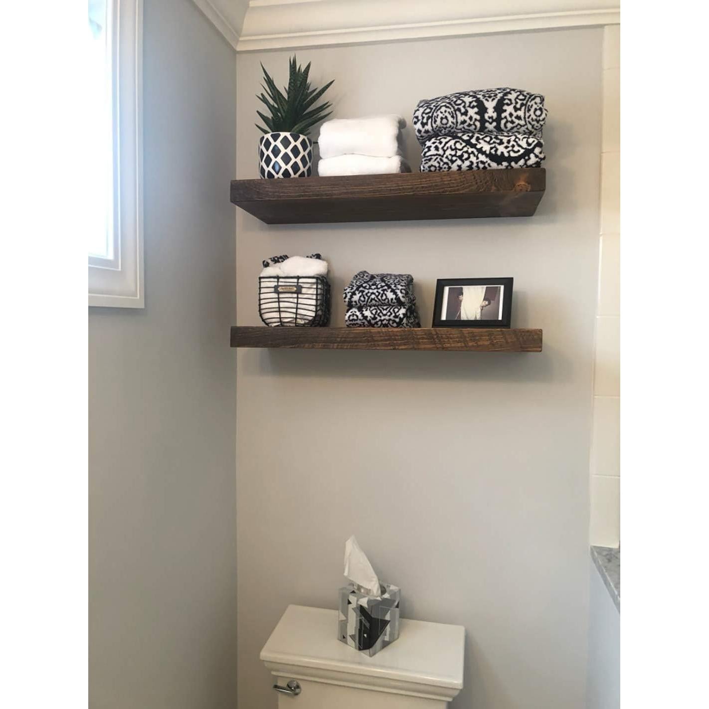 Estante Flotante de Madera Rústico 61x25.4x5.08 cm Antigüedades de Joel