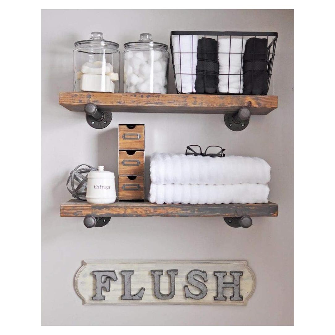 Estantes Flotantes de Madera New England 24" Nuez Especial - Juego de 2