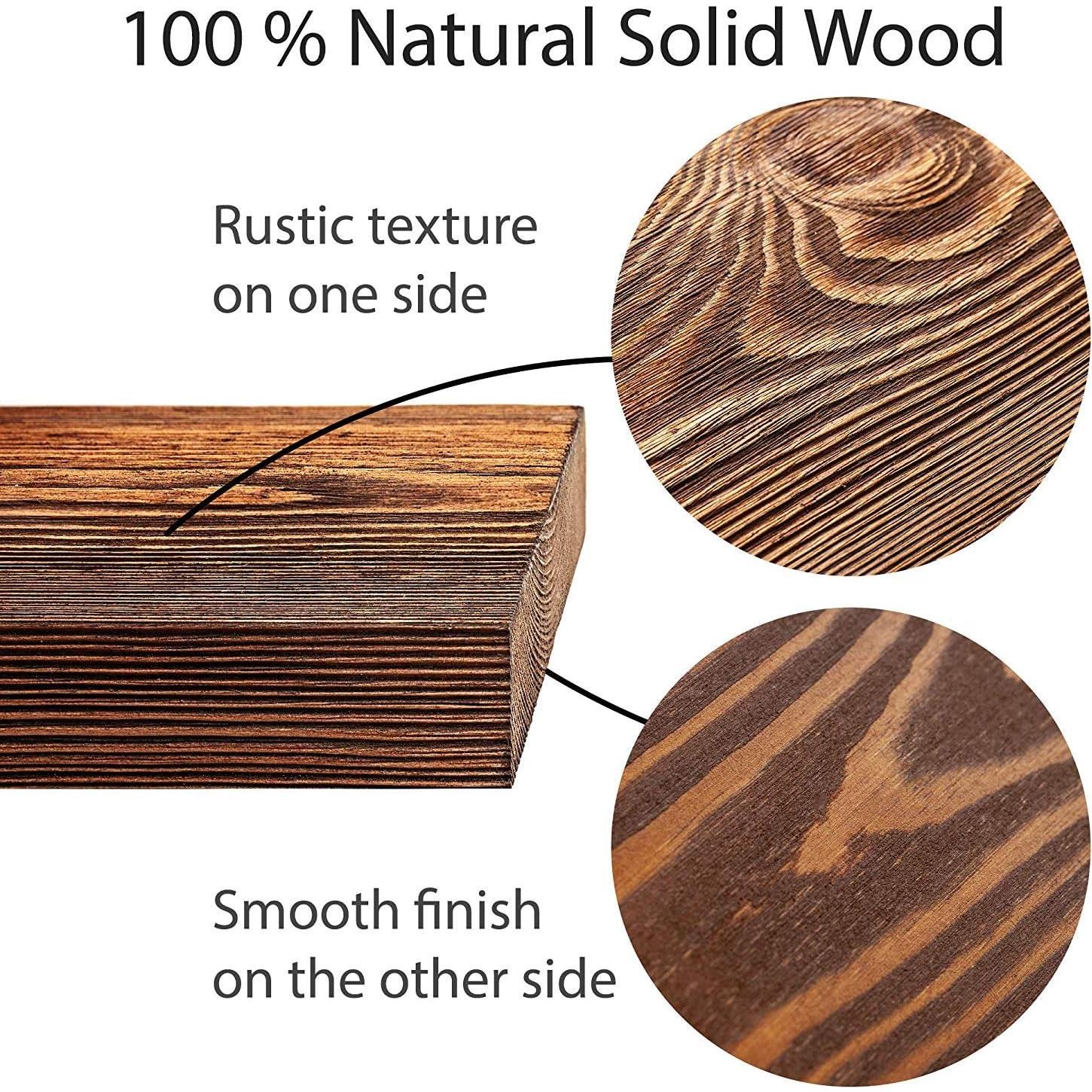 Estantes Flotantes de Madera New England 24" Nuez Especial - Juego de 2