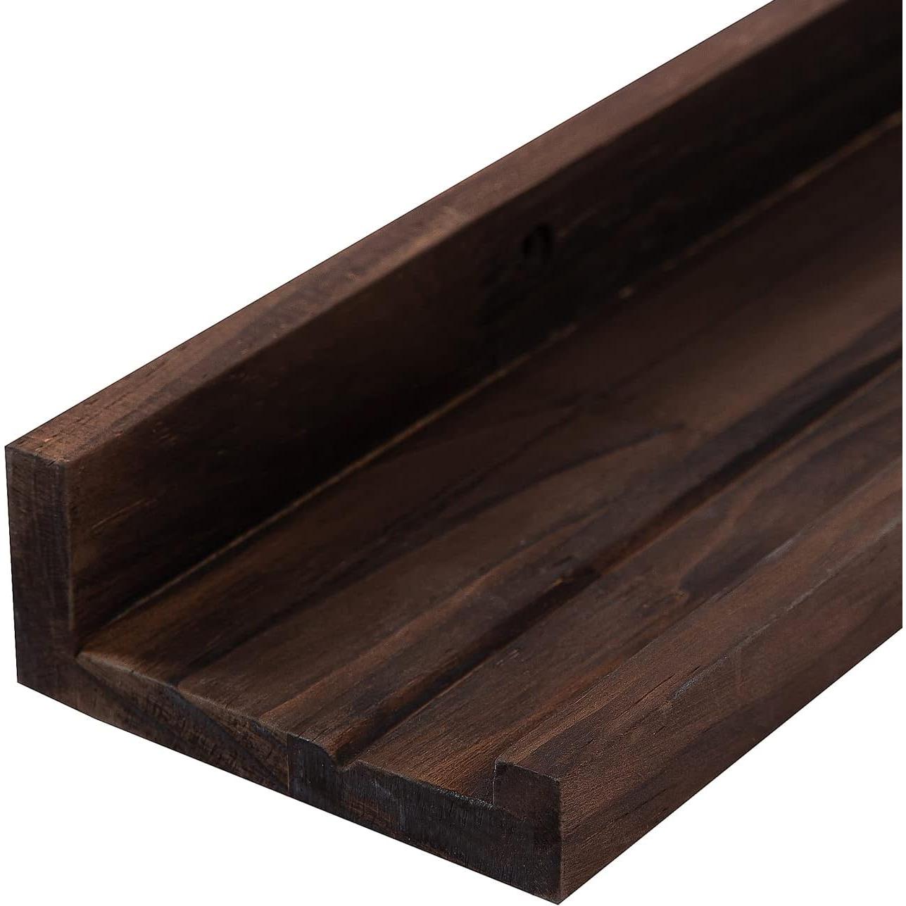 Estanterías Flotantes de Madera AZSKY 48" Nogal Profundo - Juego de 3