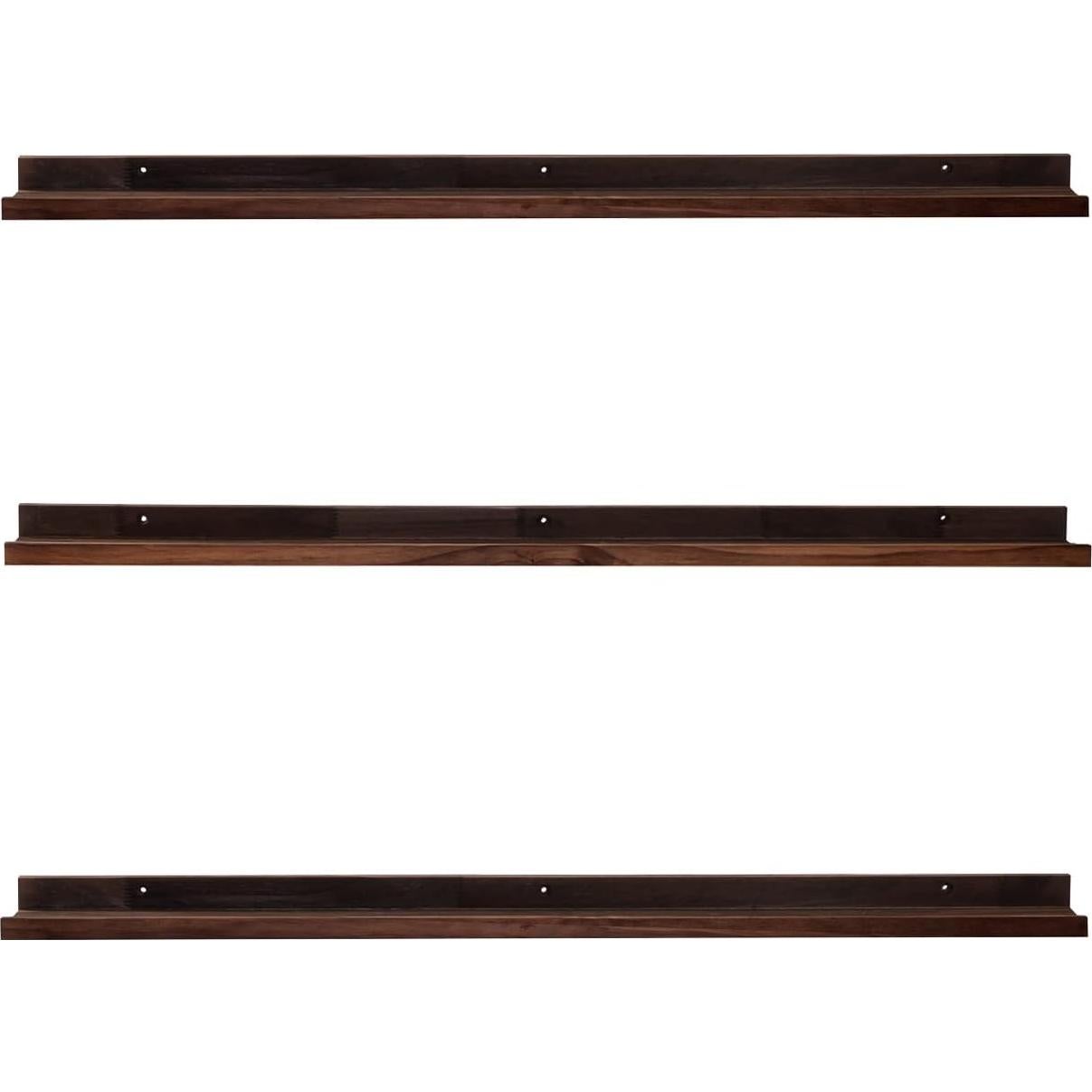 Estanterías Flotantes de Madera AZSKY 48" Nogal Profundo - Juego de 3