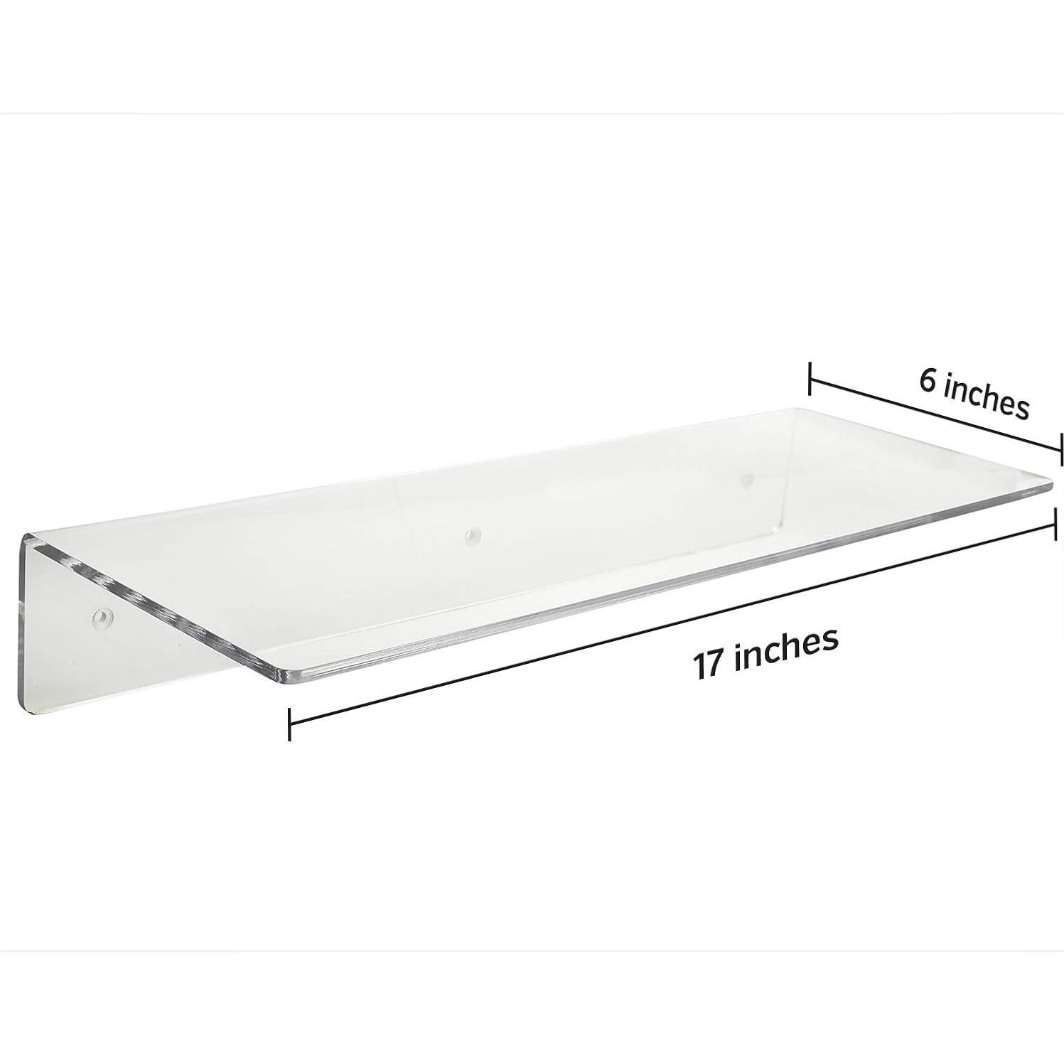 Estantes Flotantes Acrílico Transparente MCB 43x16.5cm (2 Piezas)