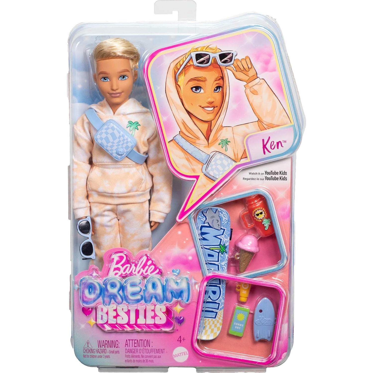 Muñeca Ken Barbie Dream Besties con Accesorios de Verano