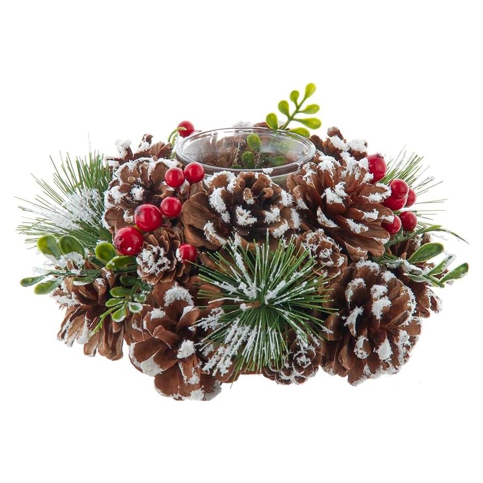 Soporte para Velas de Té Kurt Adler Piña Marrón 19 cm