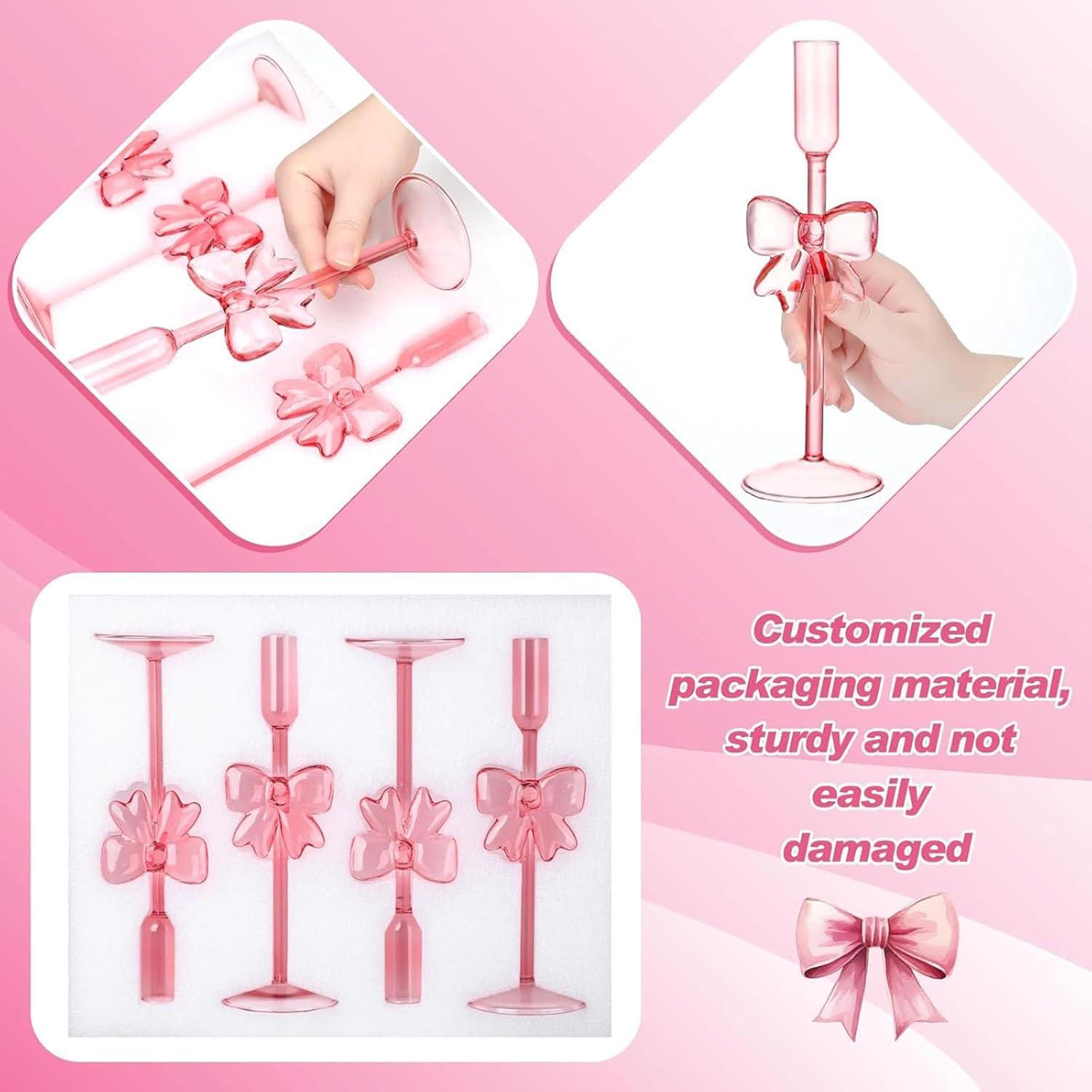 Soportes de Velas de Vidrio Rosa LTMWFH - Juego de 2, 21.3cm