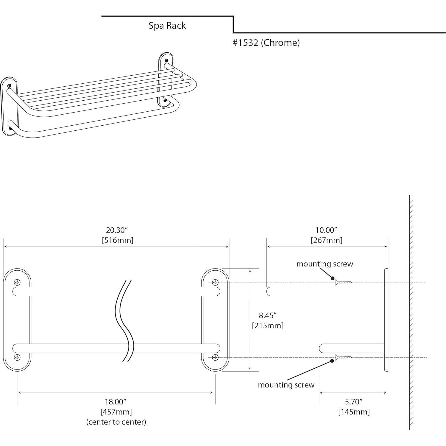 Estante para Toallas Gatco 1532 45.72 cm Cromo Acero Inoxidable