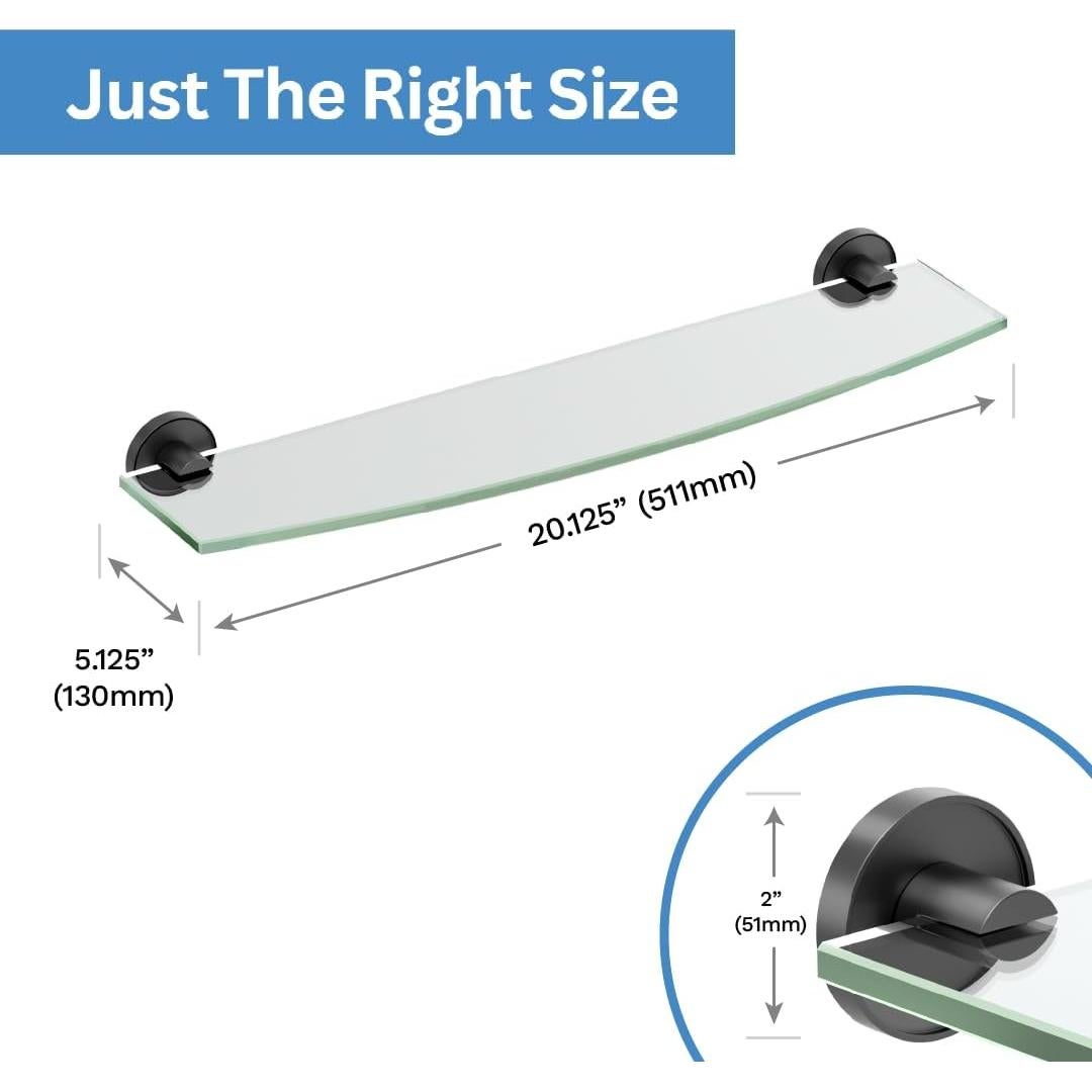 Estante de Vidrio Gatco Sky Negro Mate 50.8x5.08 cm