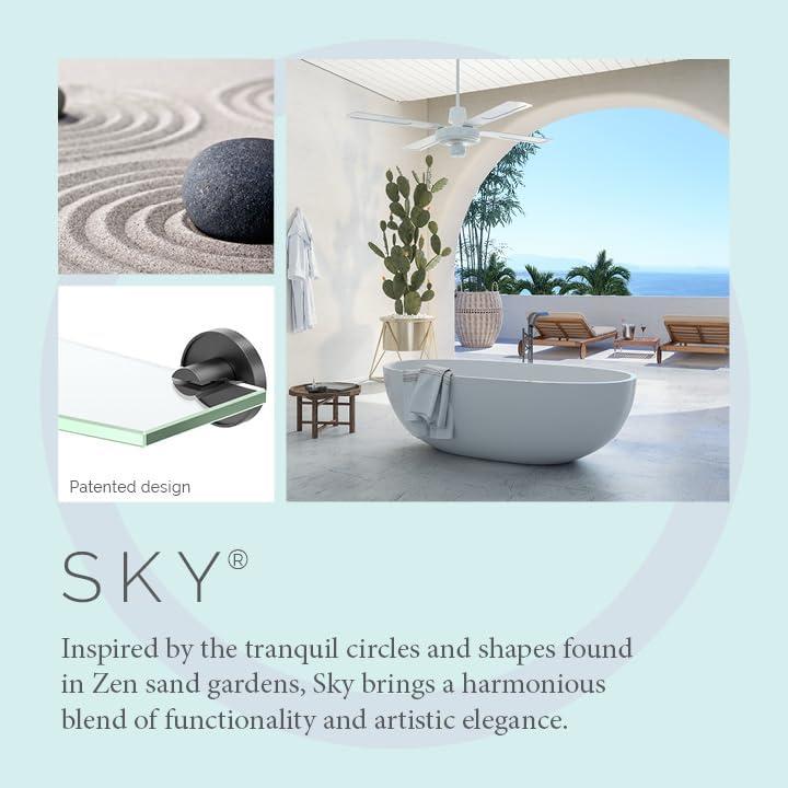 Estante de Vidrio Gatco Sky Negro Mate 50.8x5.08 cm