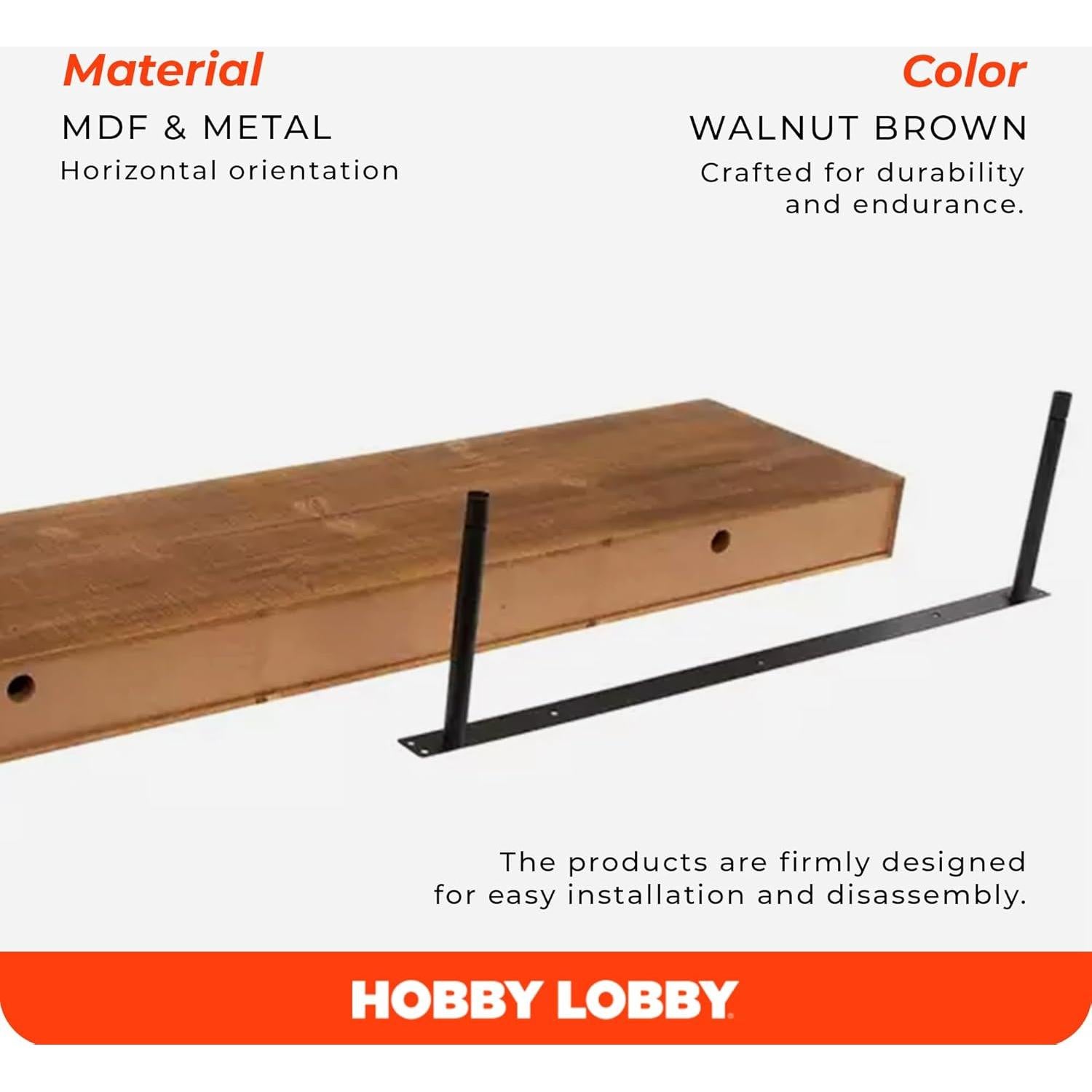 Estante Flotante Hobby Lobby 40.25 cm Marrón Rústico