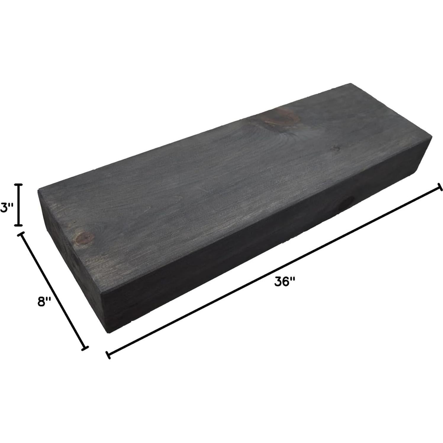 Estante Flotante de Madera Maciza Wilson 91.4 cm Carbón