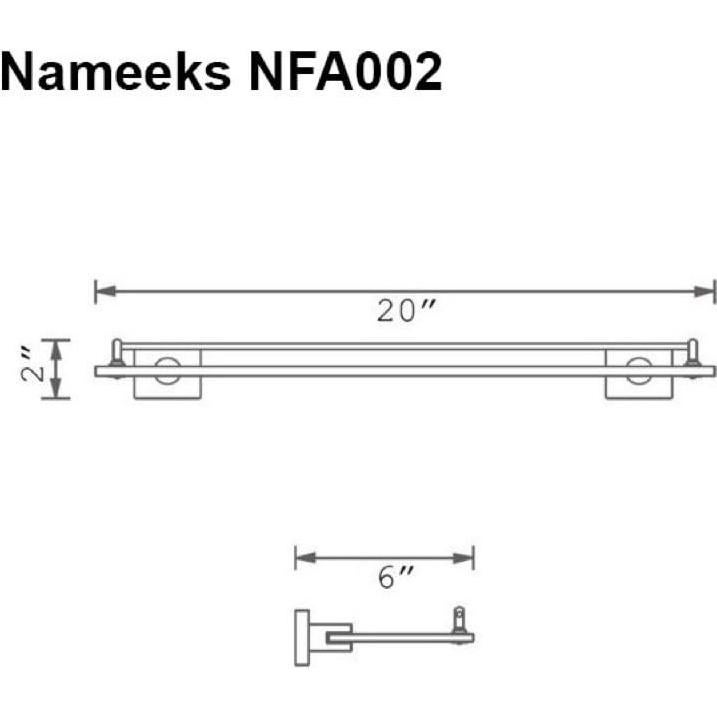 Estante de baño Nameeks NFA002 Cromo 50.8 cm Montado