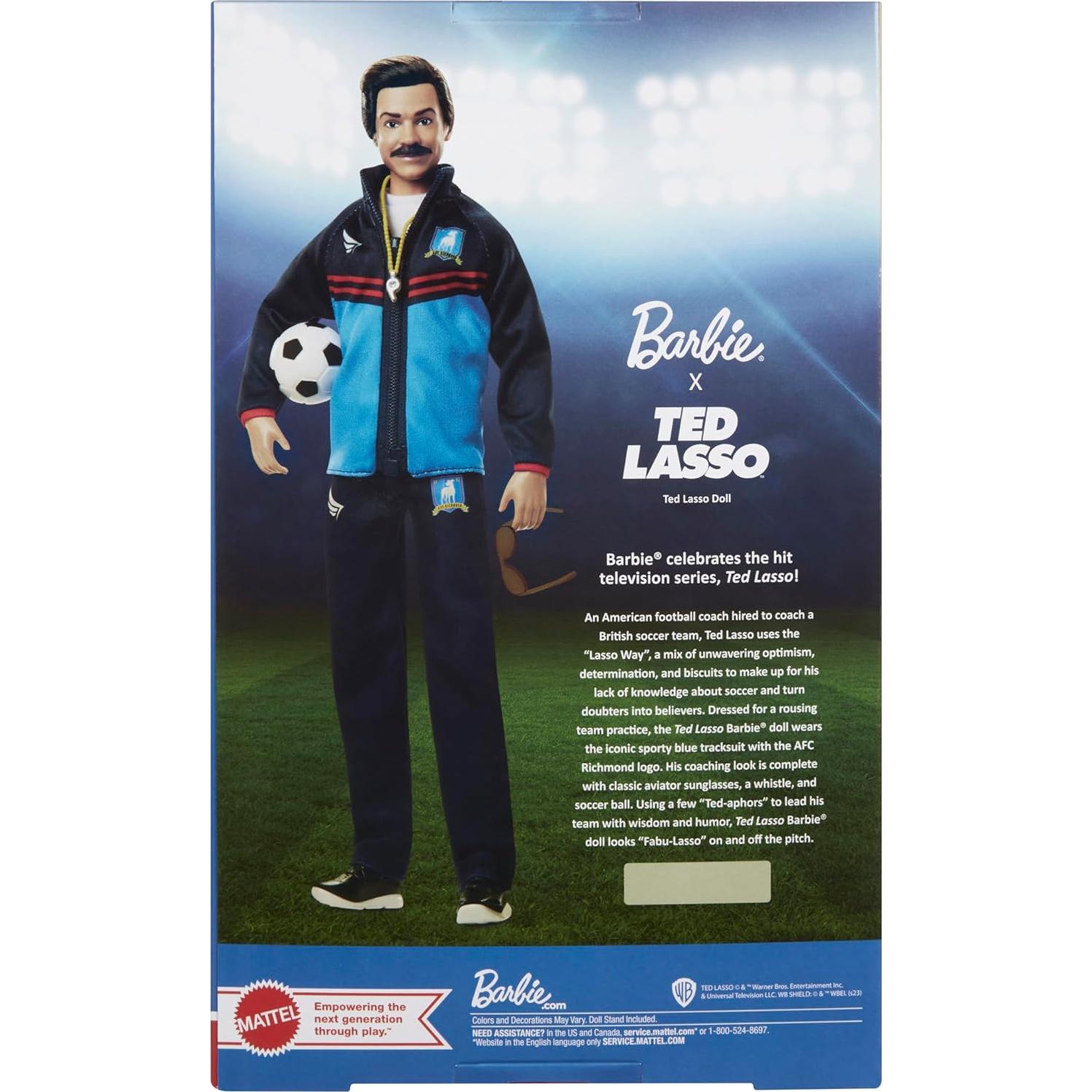 Muñeca Barbie Ted Lasso con Chándal Azul y Accesorios