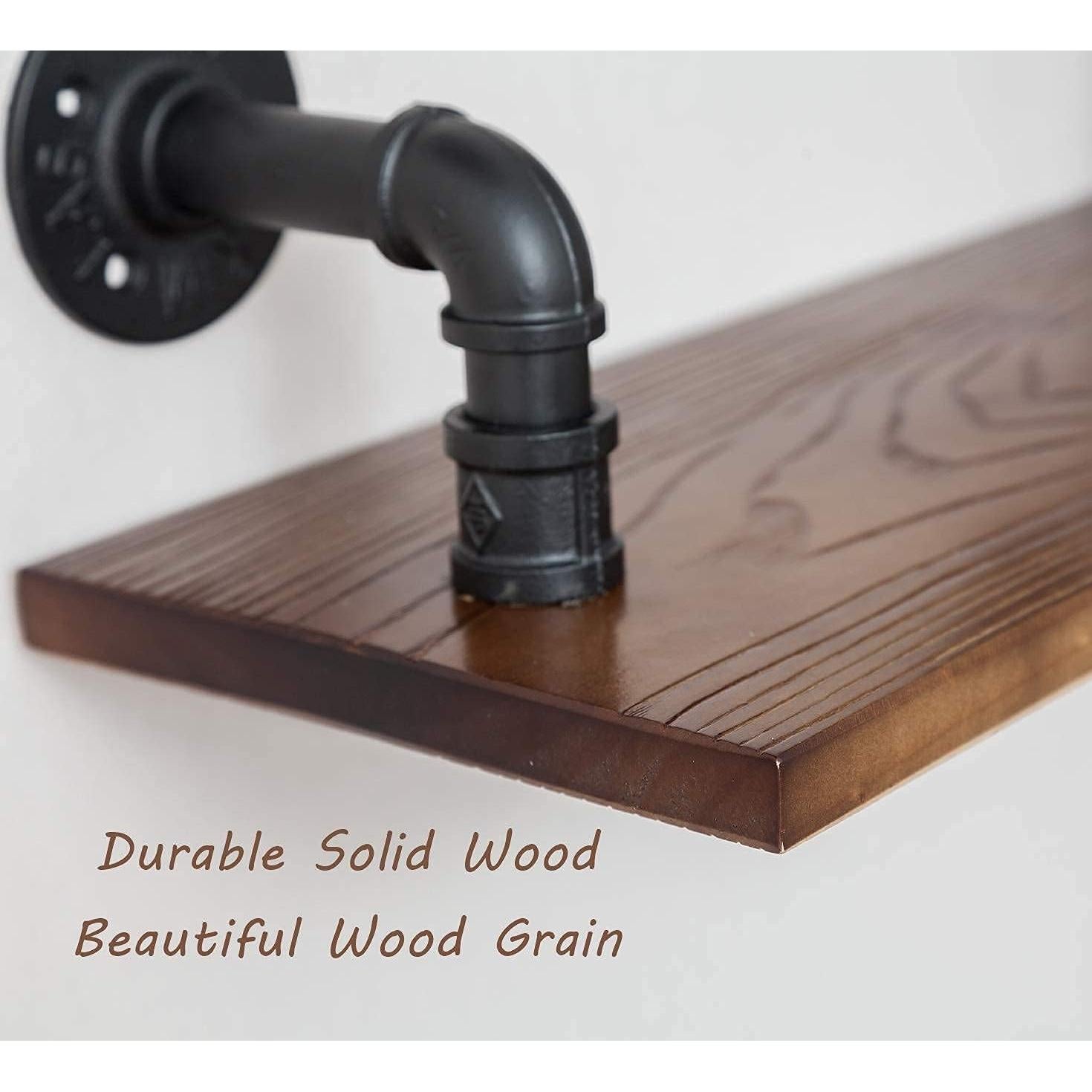 Estantes Flotantes de Escalera BIXIRAO - Juego de 3 Madera Industrial